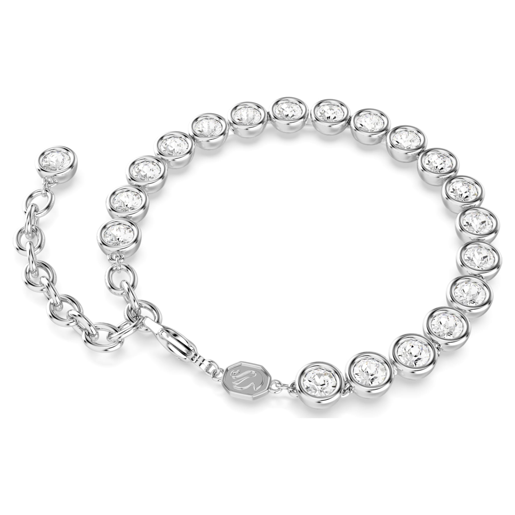 Imber - Blanc Argenté -  Bracelet Tennis - Swarovski