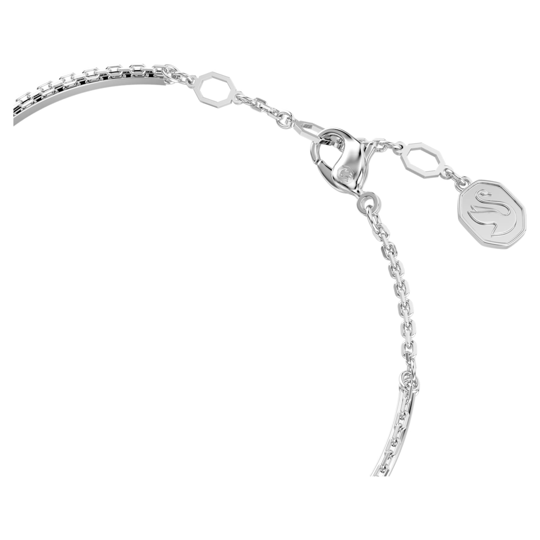 Meteora - White Silver - Bangle Bracelet - Swarovski