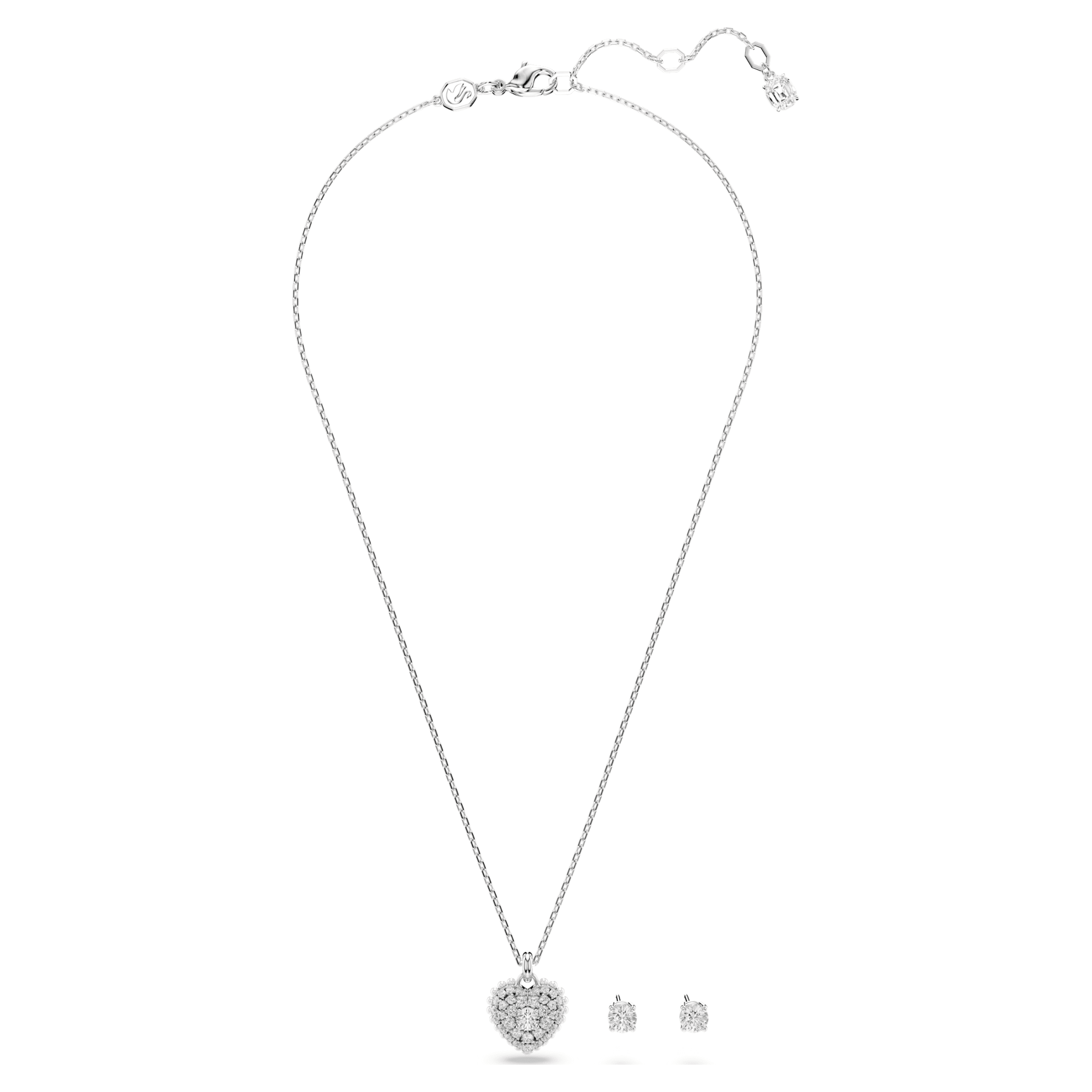 Hyperbola - Silver White - Heart - Set - Swarovski