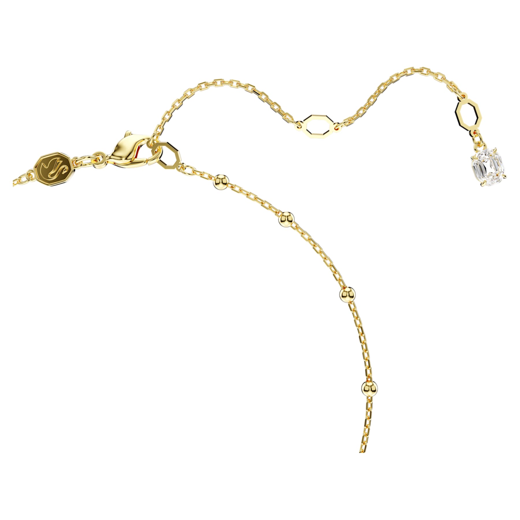 Imber - White Gold - Y Necklace - Swarovski