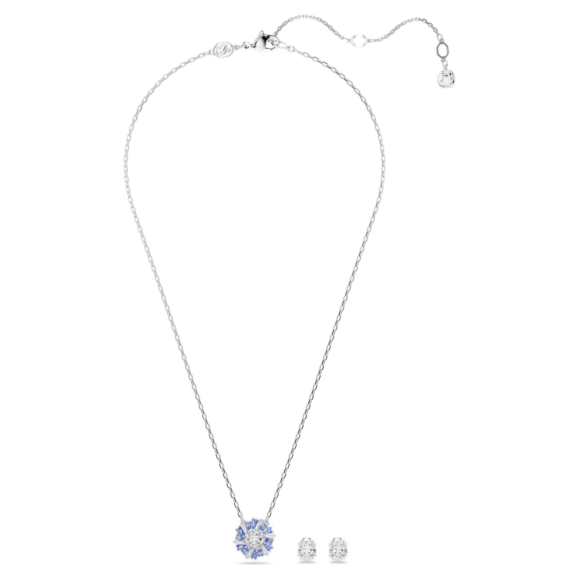 Idyllia - Flower - Silver Blue - Adornment - Swarovski