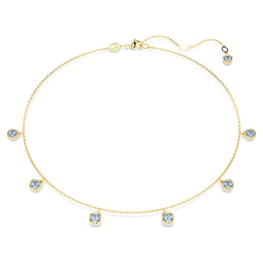 Imber - Light Blue Gold - Necklace - Swarovski