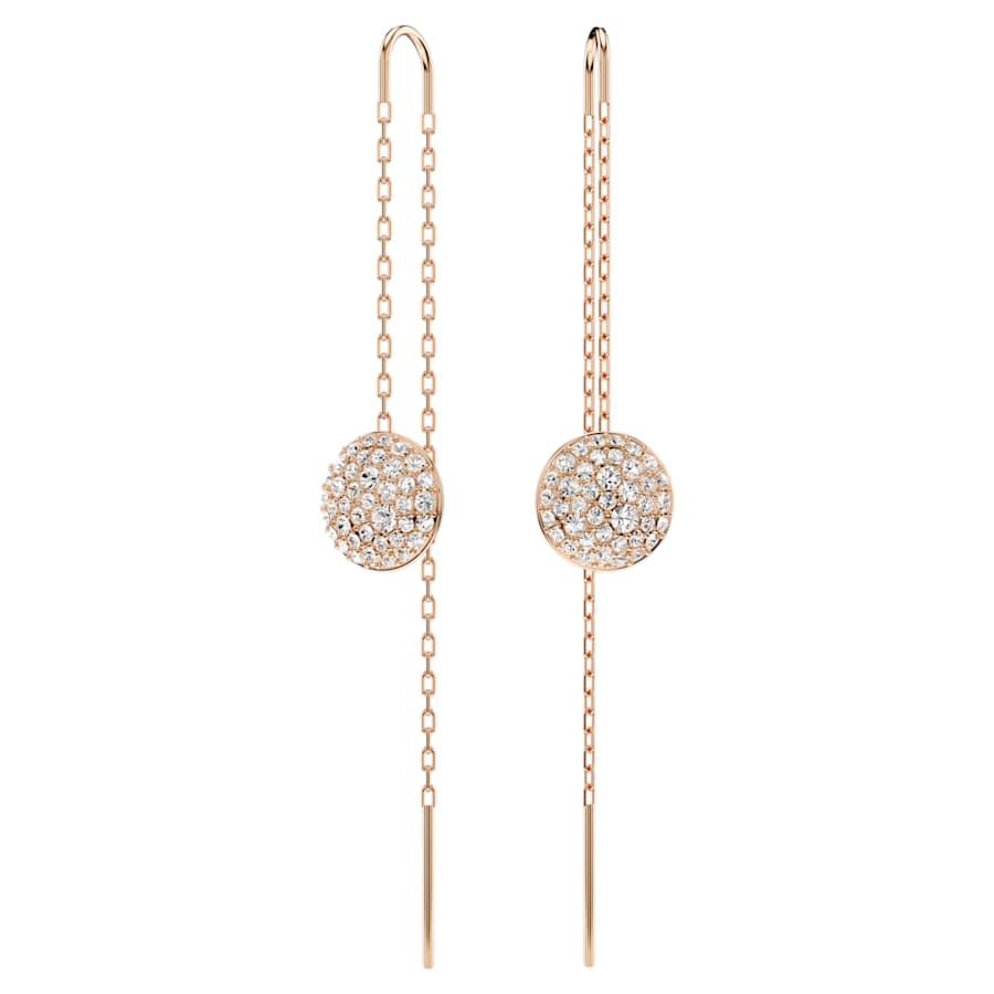 Meteora - White Gold Rose - Earrings - Swarovski