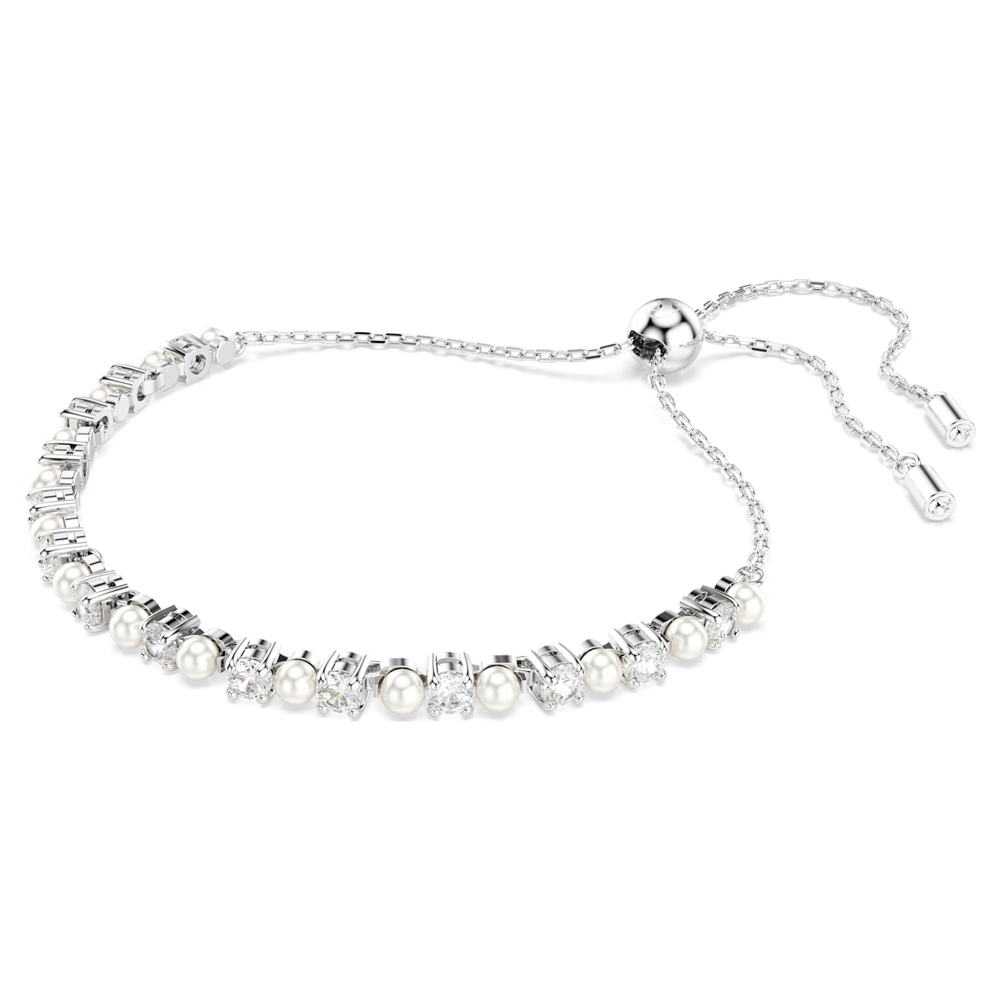 Matrix - White Silver - Bracelet - Swarovski