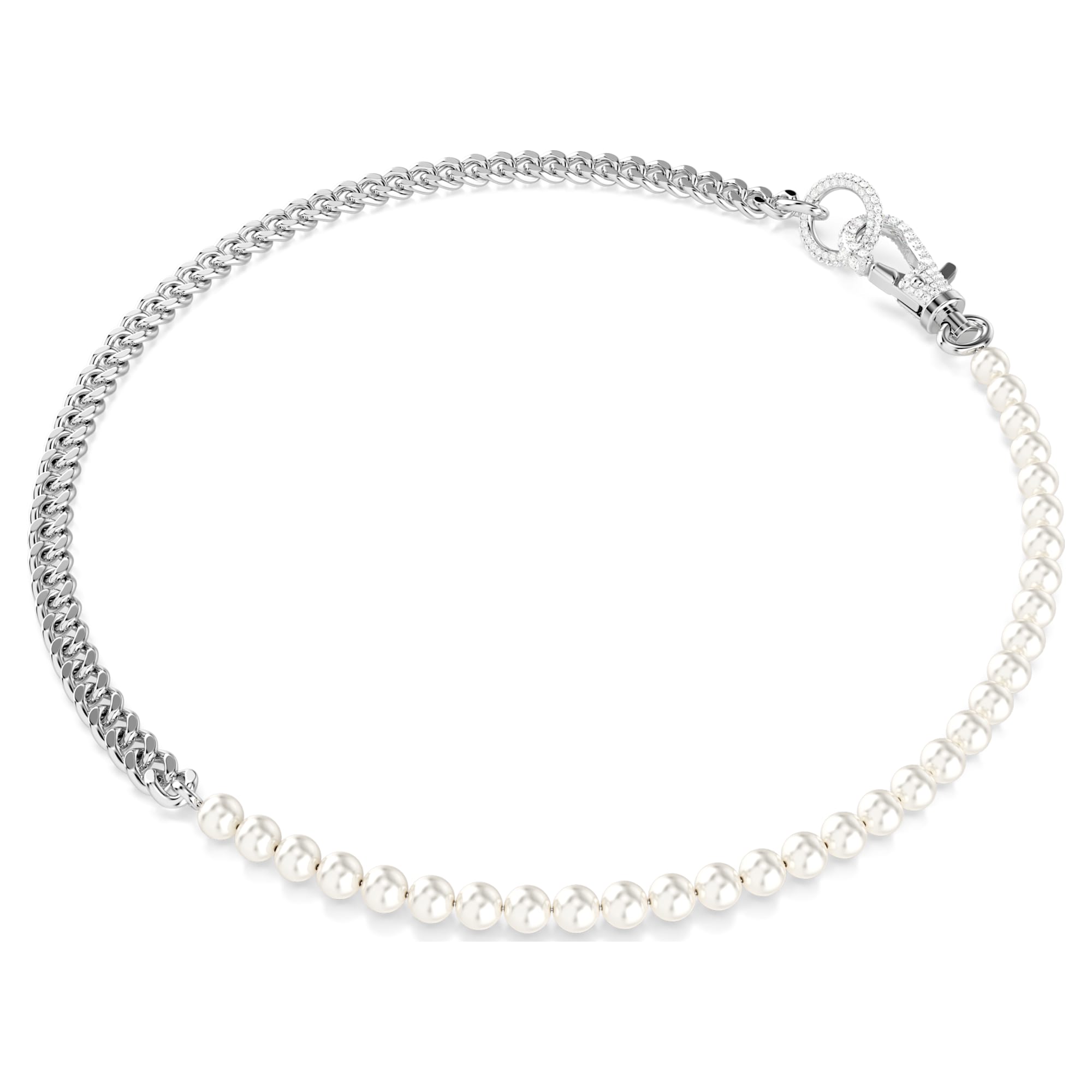 Dextera - Pearl - Silver white - Necklace - Swarovski