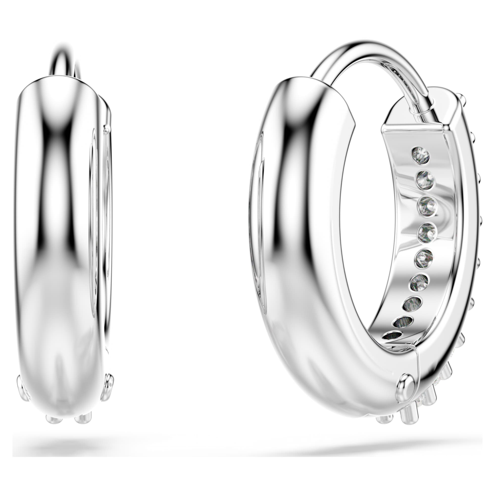 Matrix - White Silver - Hoop Earrings - Swarovski