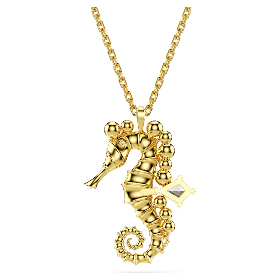 Idyllia - Seahorse - White Gold - Pendant - Swarovski