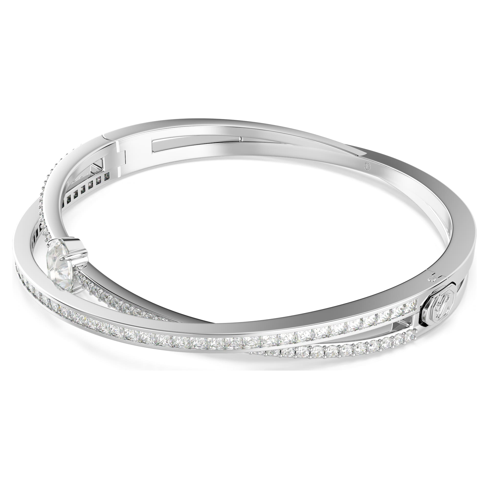 Hyperbola - Silver White - Bangle - Swarovski