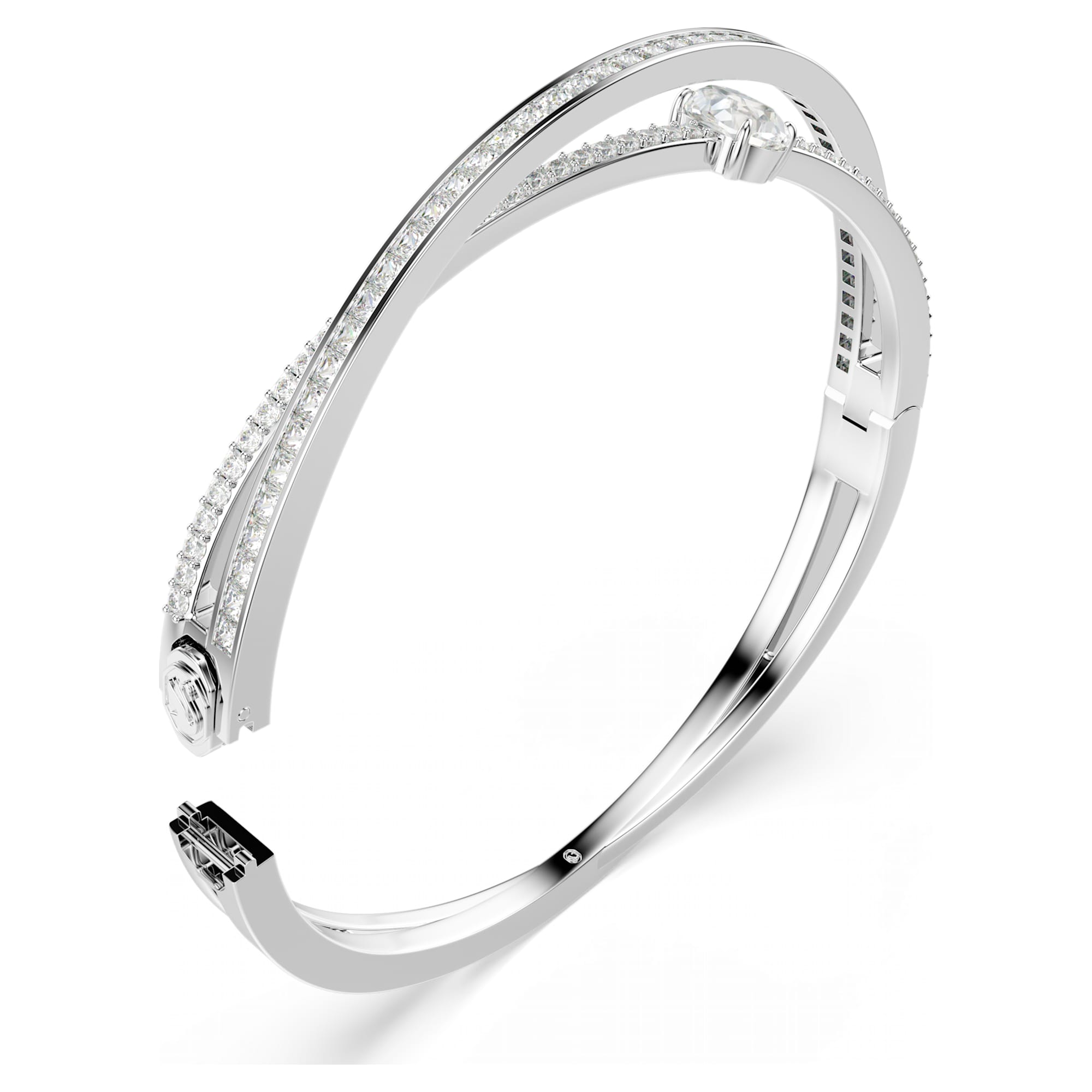 Hyperbola - Silver White - Bangle - Swarovski