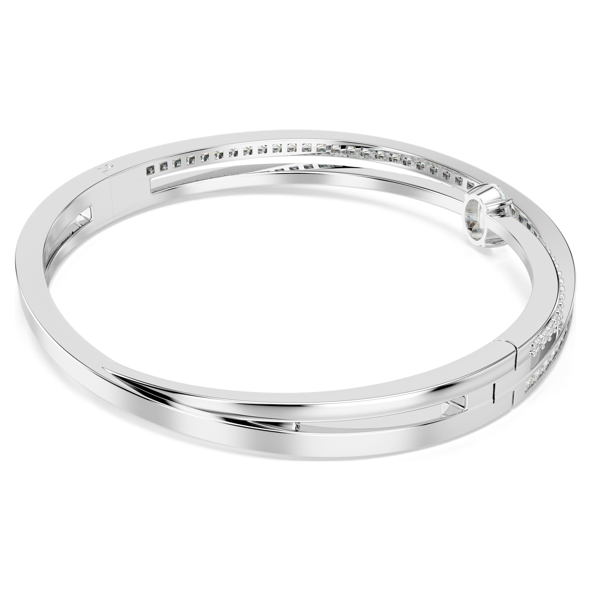 Hyperbola - Silver White - Bangle - Swarovski