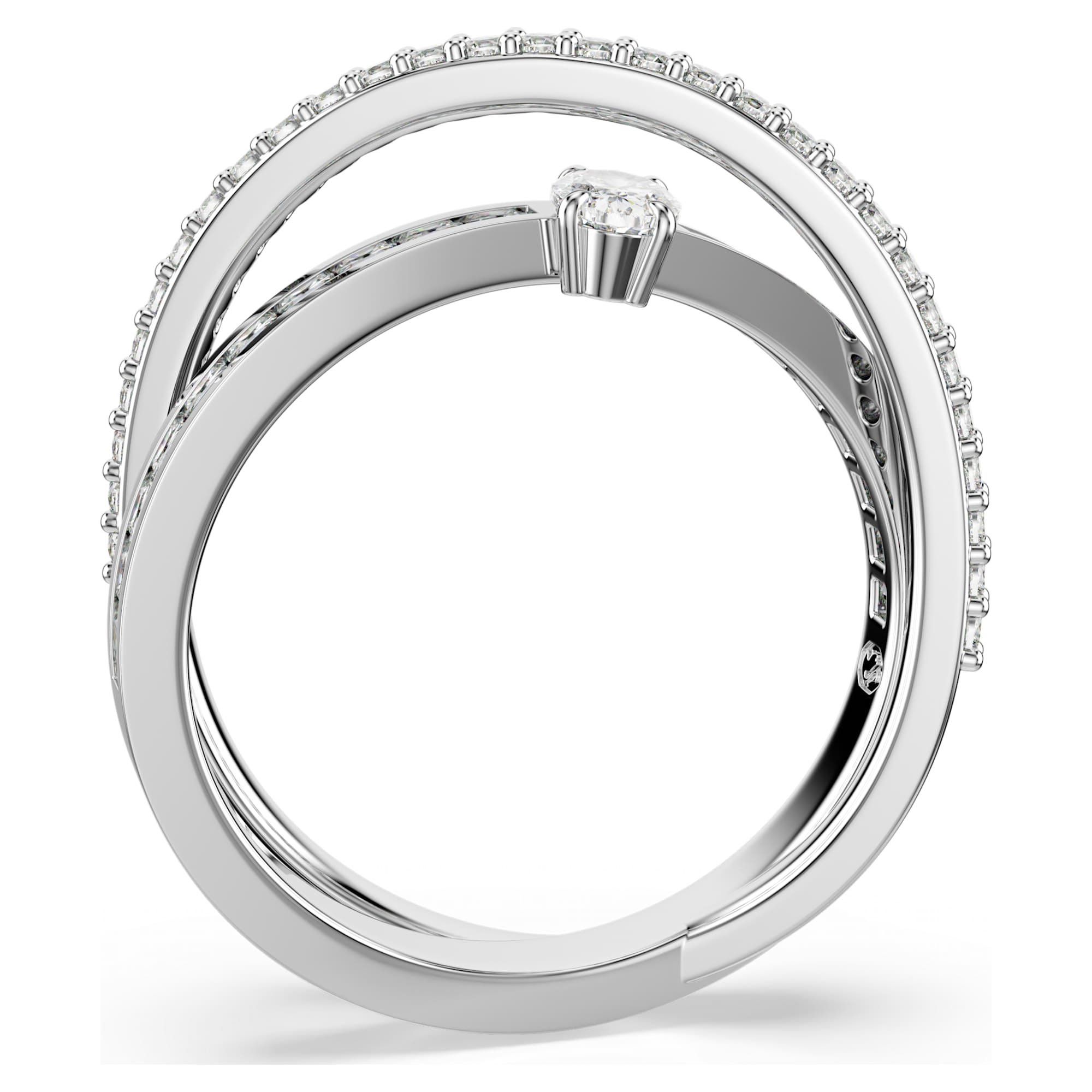 Hyperbel – Weißsilber – Ring – Swarovski