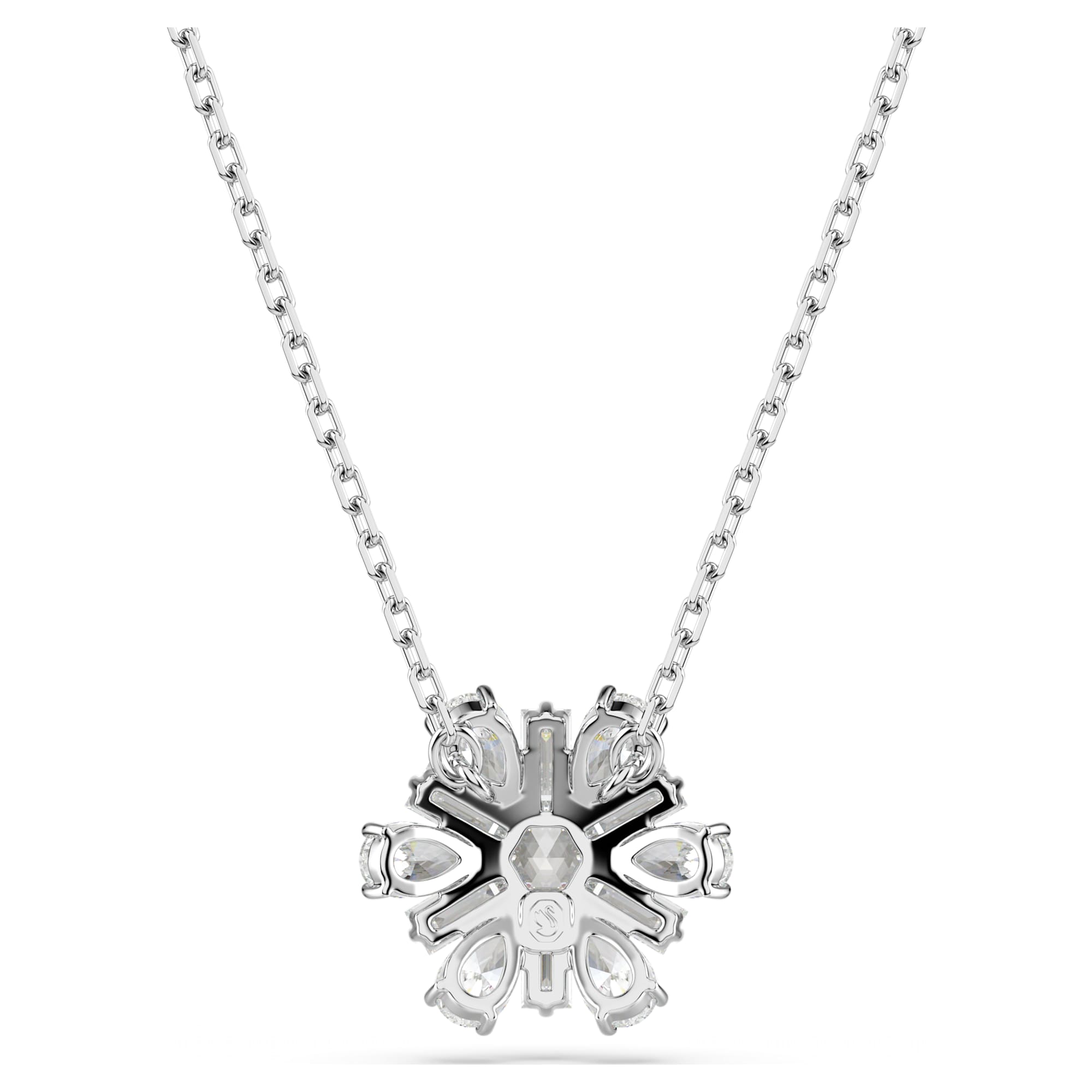 Idyllia - Snowflake - Silver White - Necklace - Swarovski