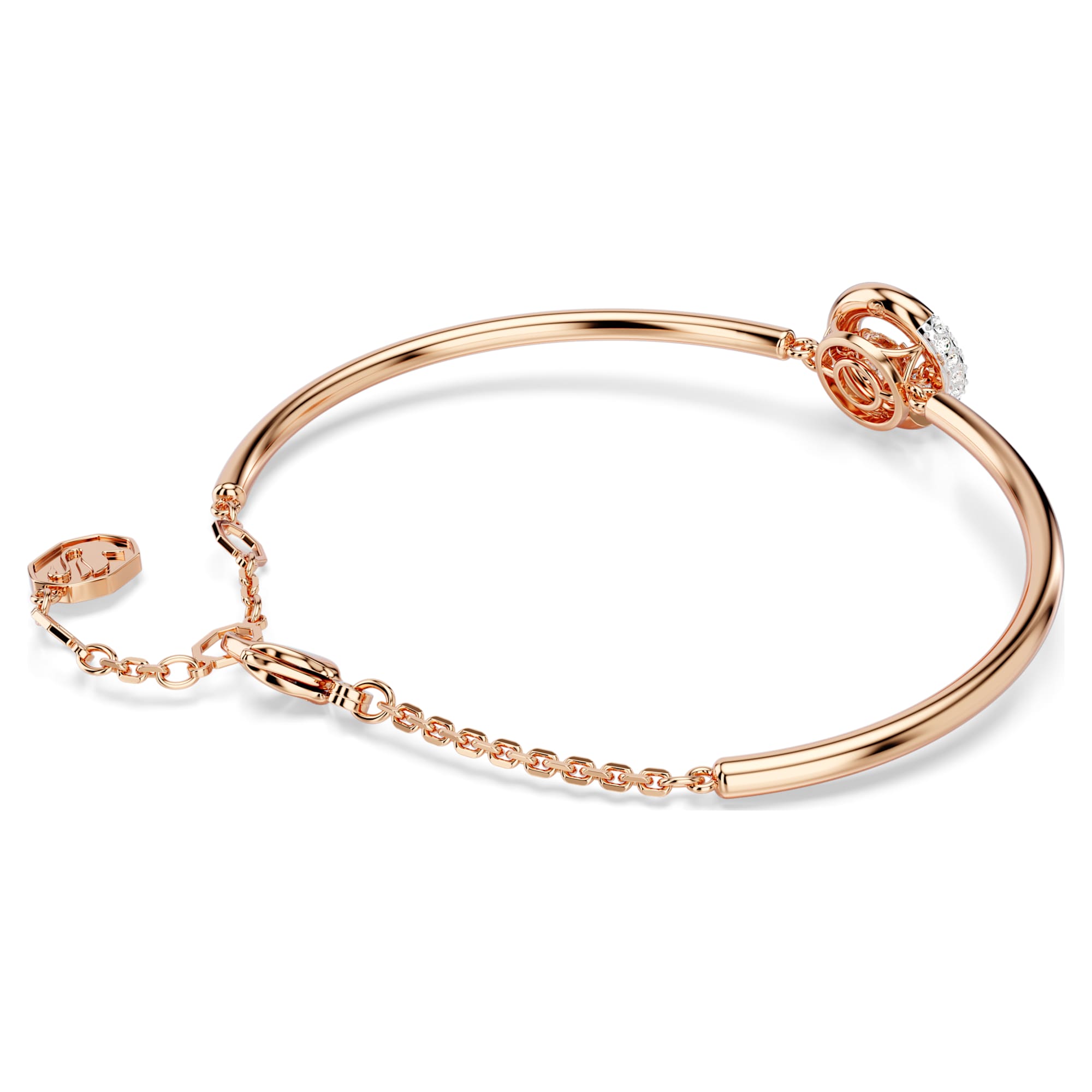 Dextera - White Gold Rose - Bangle - Swarovski