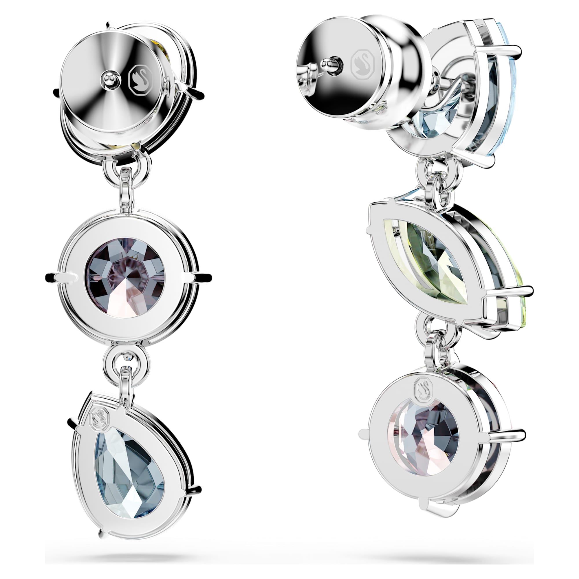 Gema - Multicolor Silver - Earrings - Swarovski