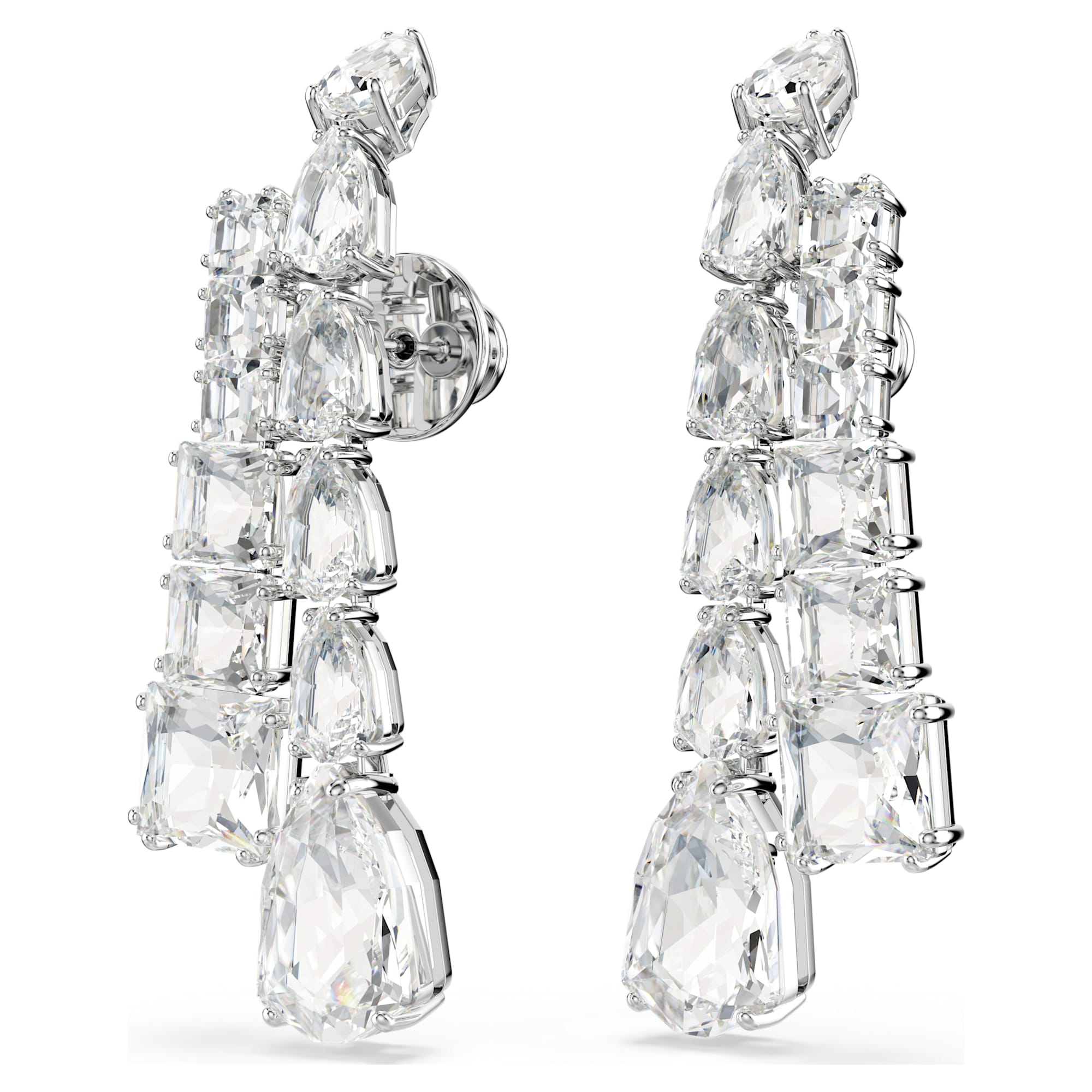 Matrix - Blanc Argenté - Boucles d'oreilles - Swarovski