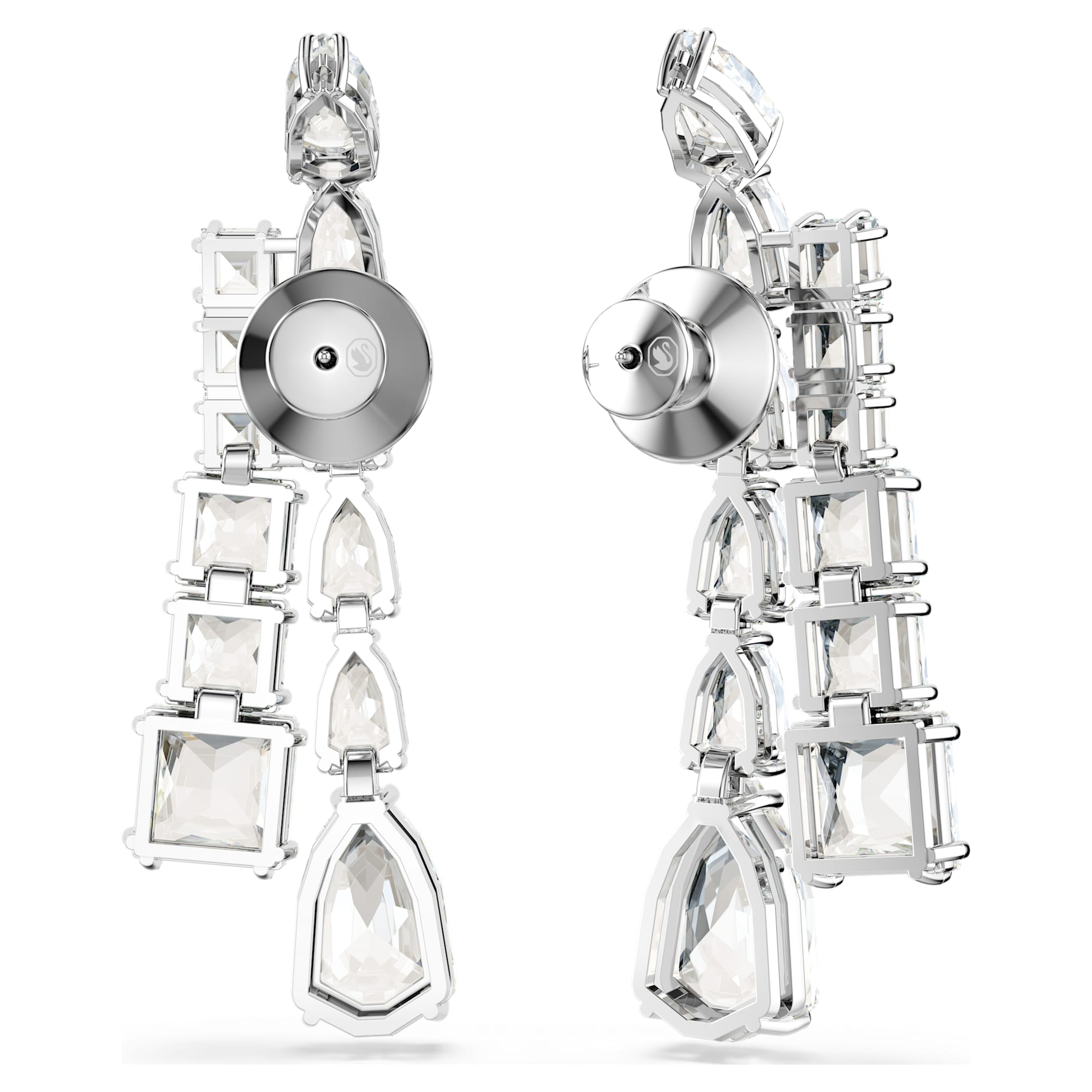 Matrix - White Silver - Earrings - Swarovski