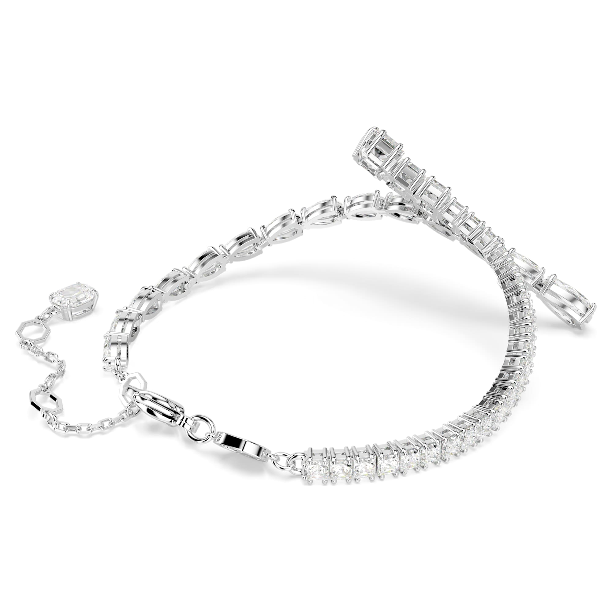 Matrix - White Silver - Bracelet - Swarovski