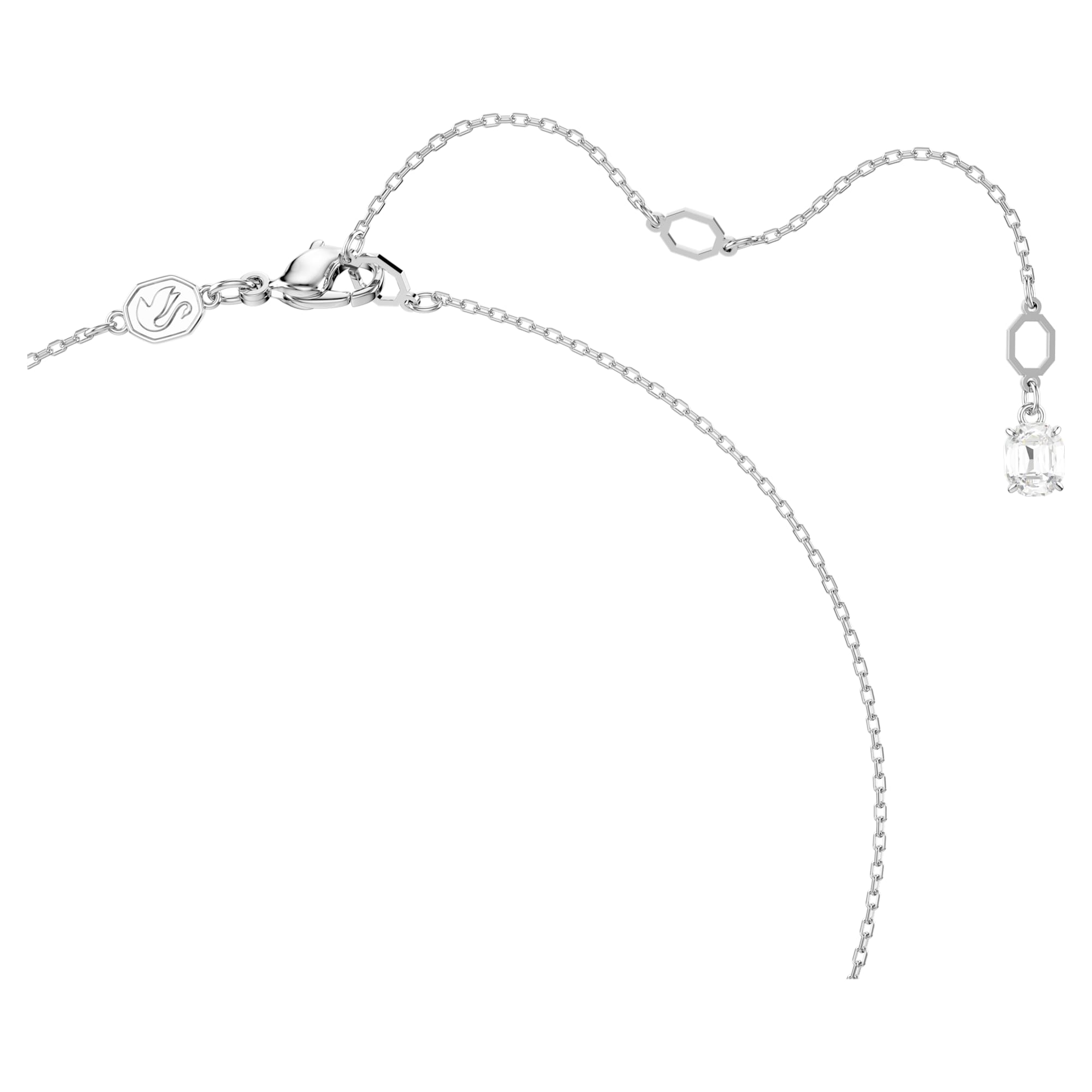 Stilla - Octagonal - White Silver - Necklace - Swarovski