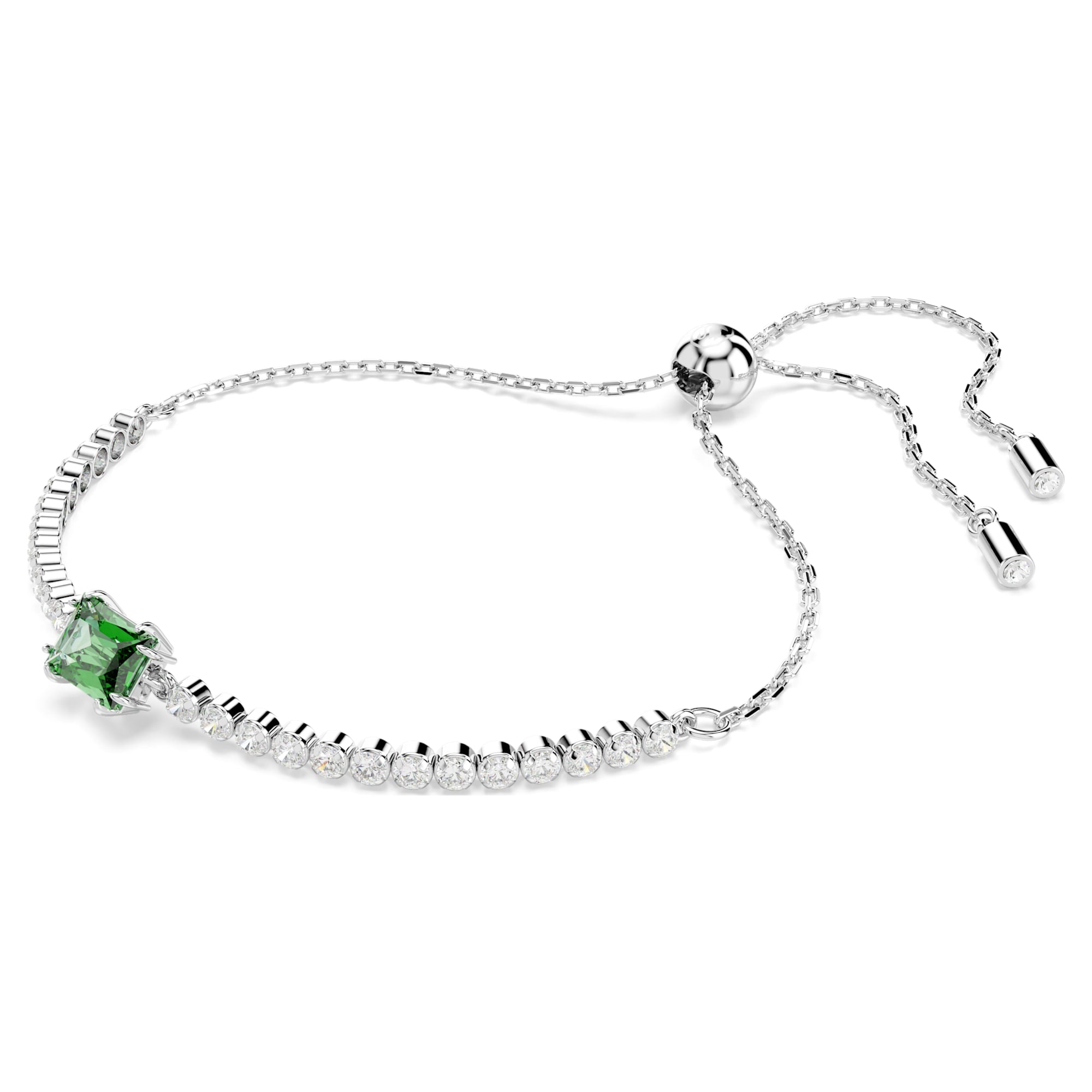 Matrix – Tennis – Silbergrün – Armband – Swarovski