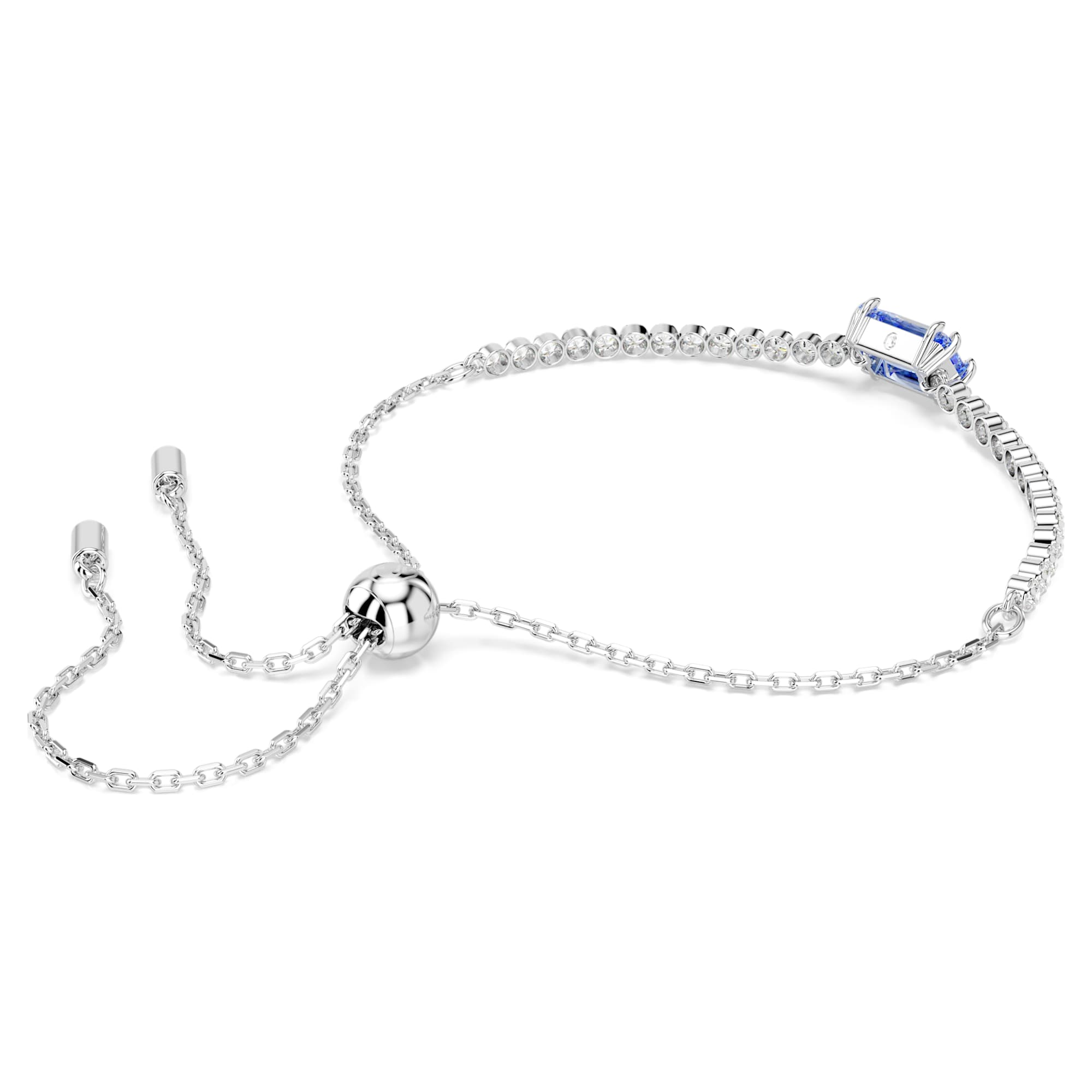 Matrix – Tennis – Blaues Silber – Armband – Swarovski