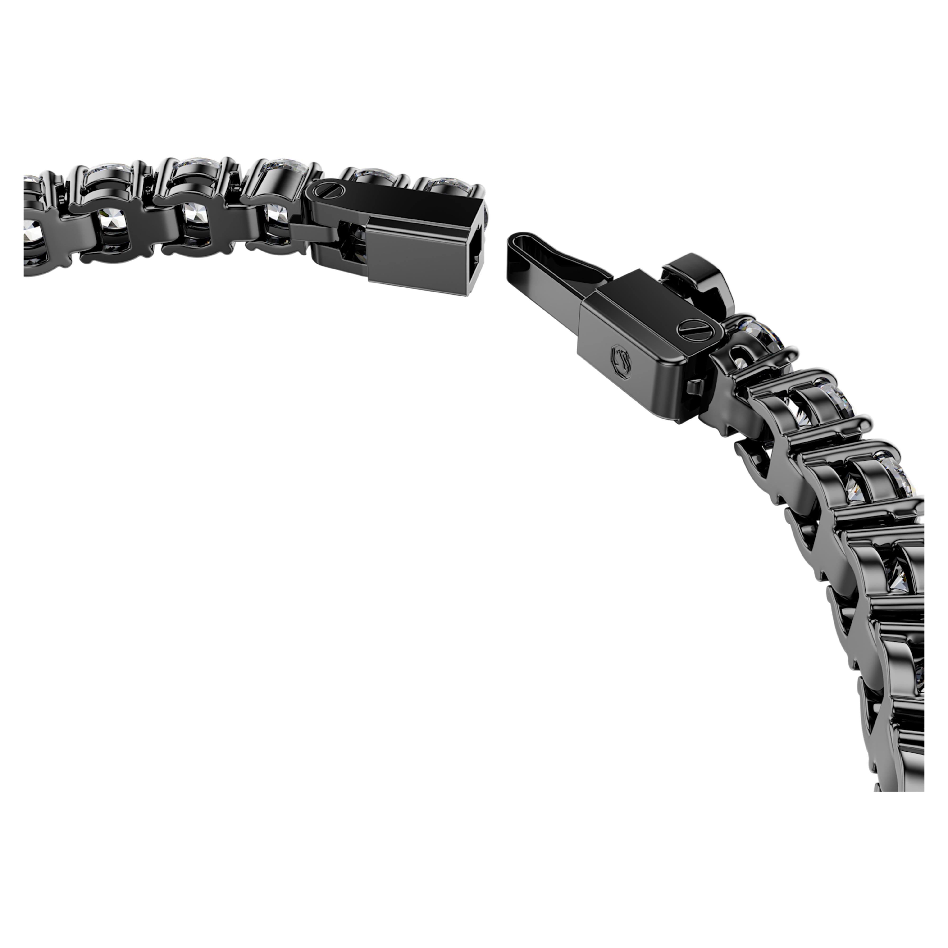 Βραχιόλι Swarovski - Matrix Tennis - Στρογγυλό μέγεθος - Γκρι & Μαύρη άποψη 4