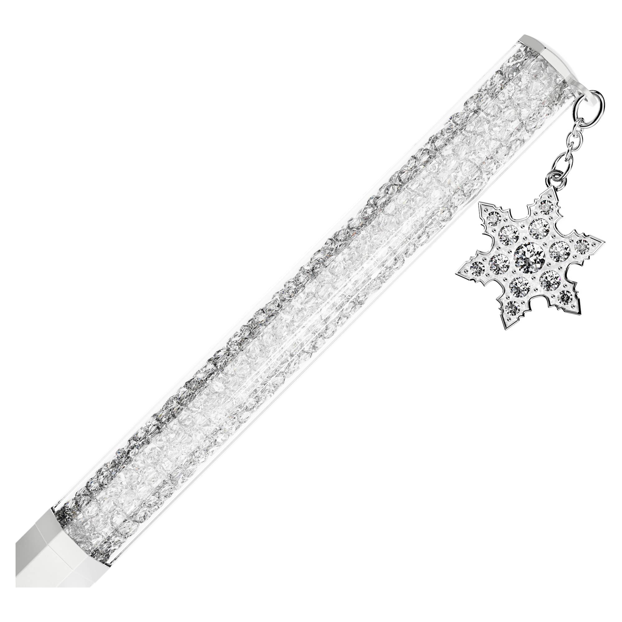 Crystalline - Octagonal - White &amp; Snowflake - Ballpoint Pen - Swarovski