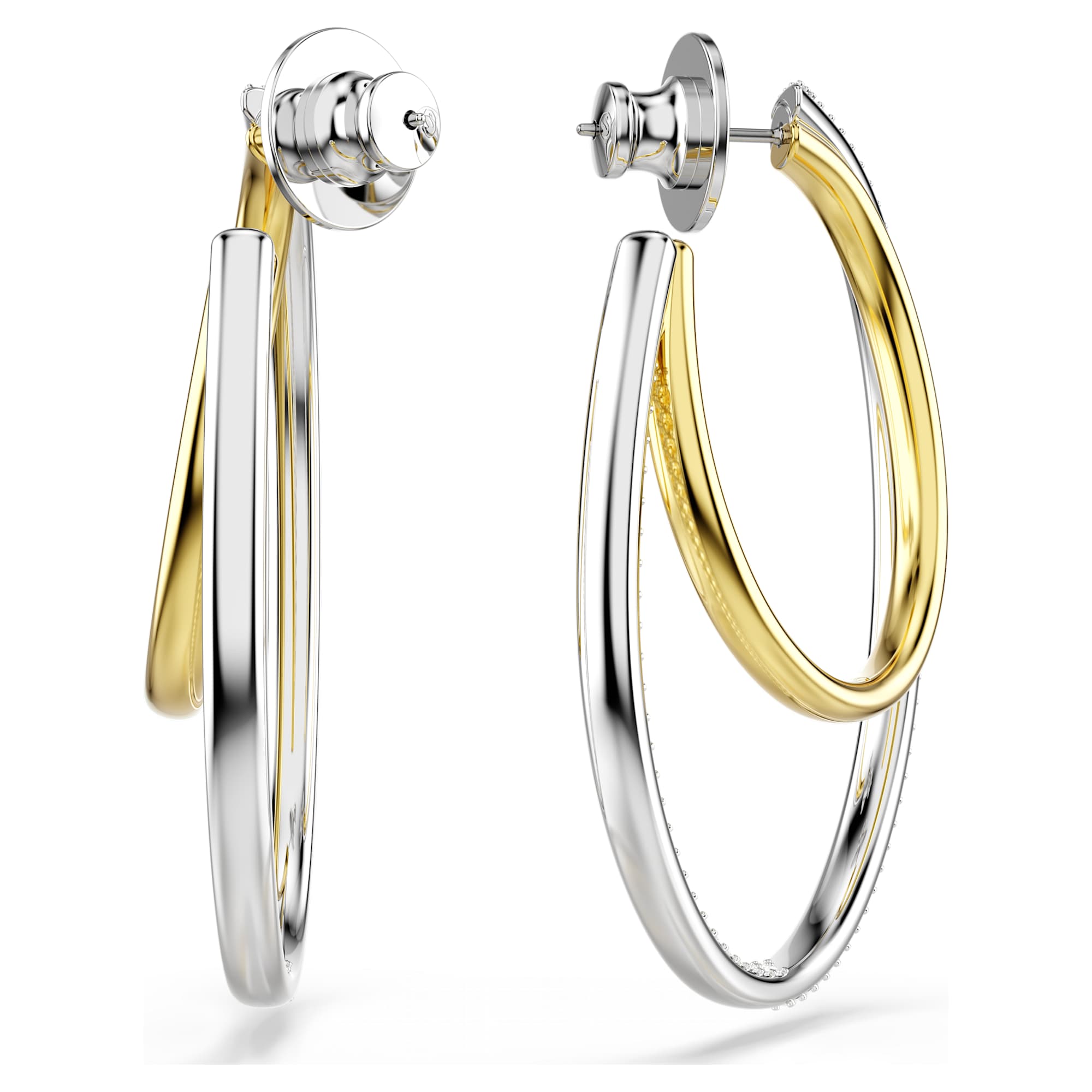 Hyperbola - White Mix - Hoop Earrings - Swarovski