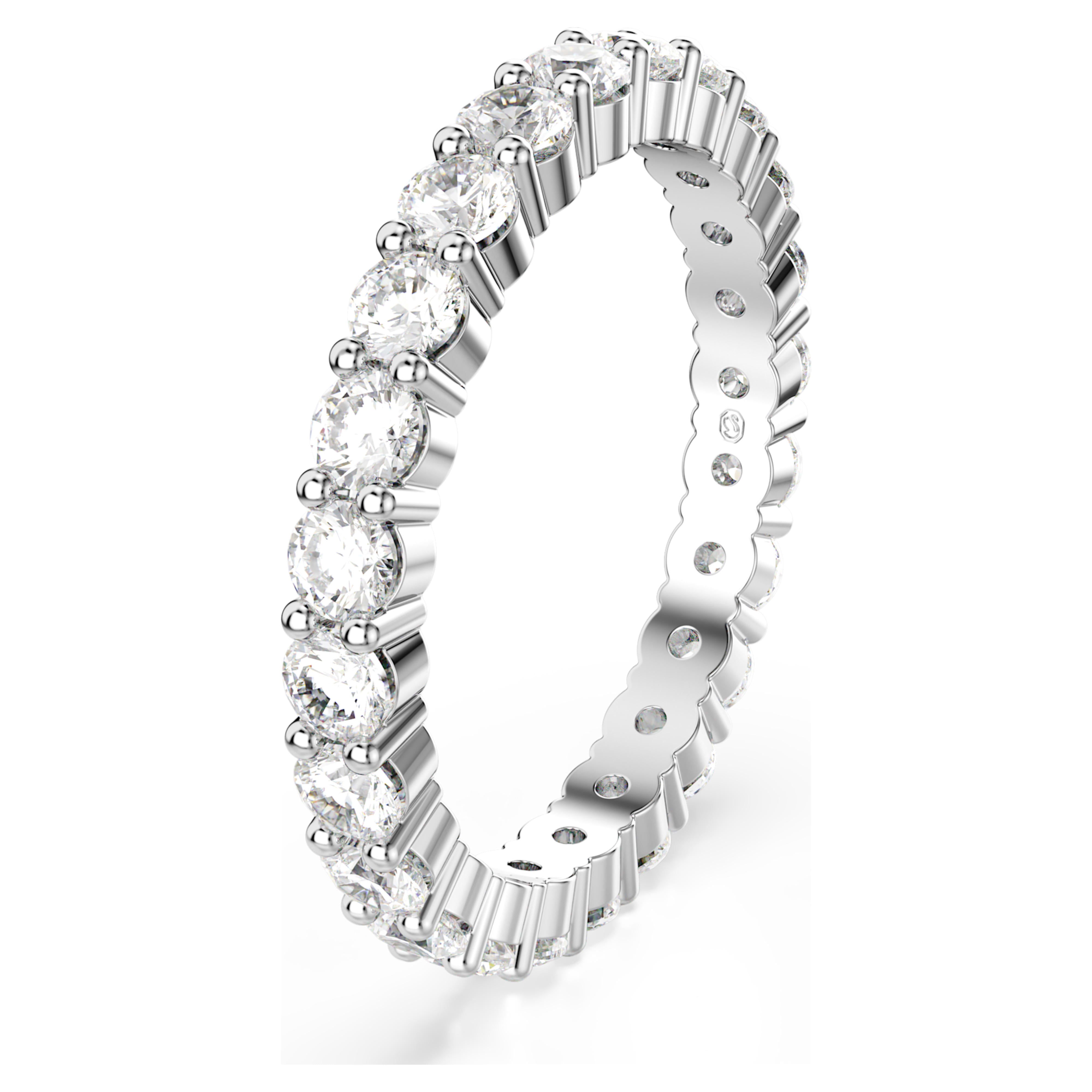Matrix Women's Ring Round White Silver – Swarovski