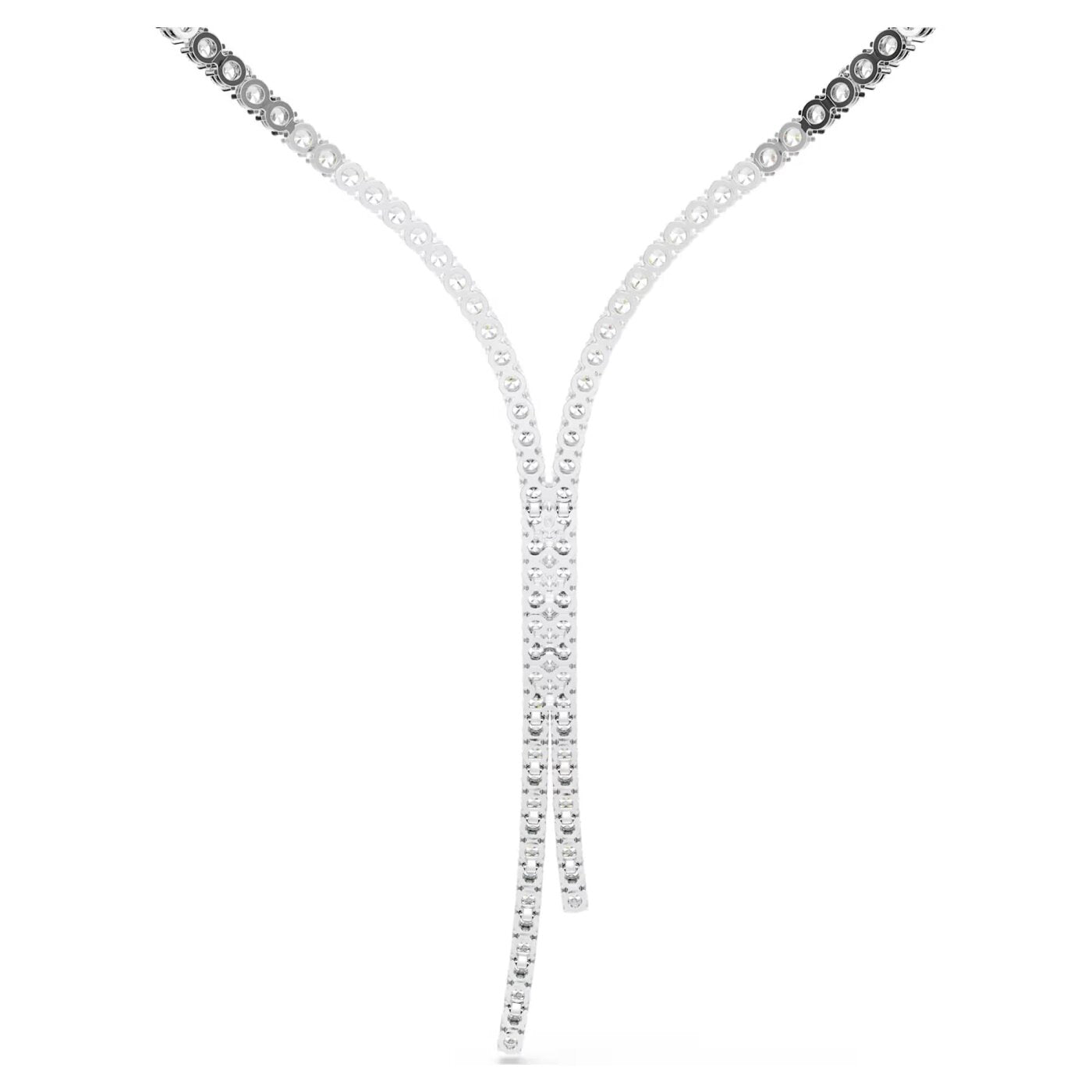 Matrix Y Necklace Round White Silver – Swarovski