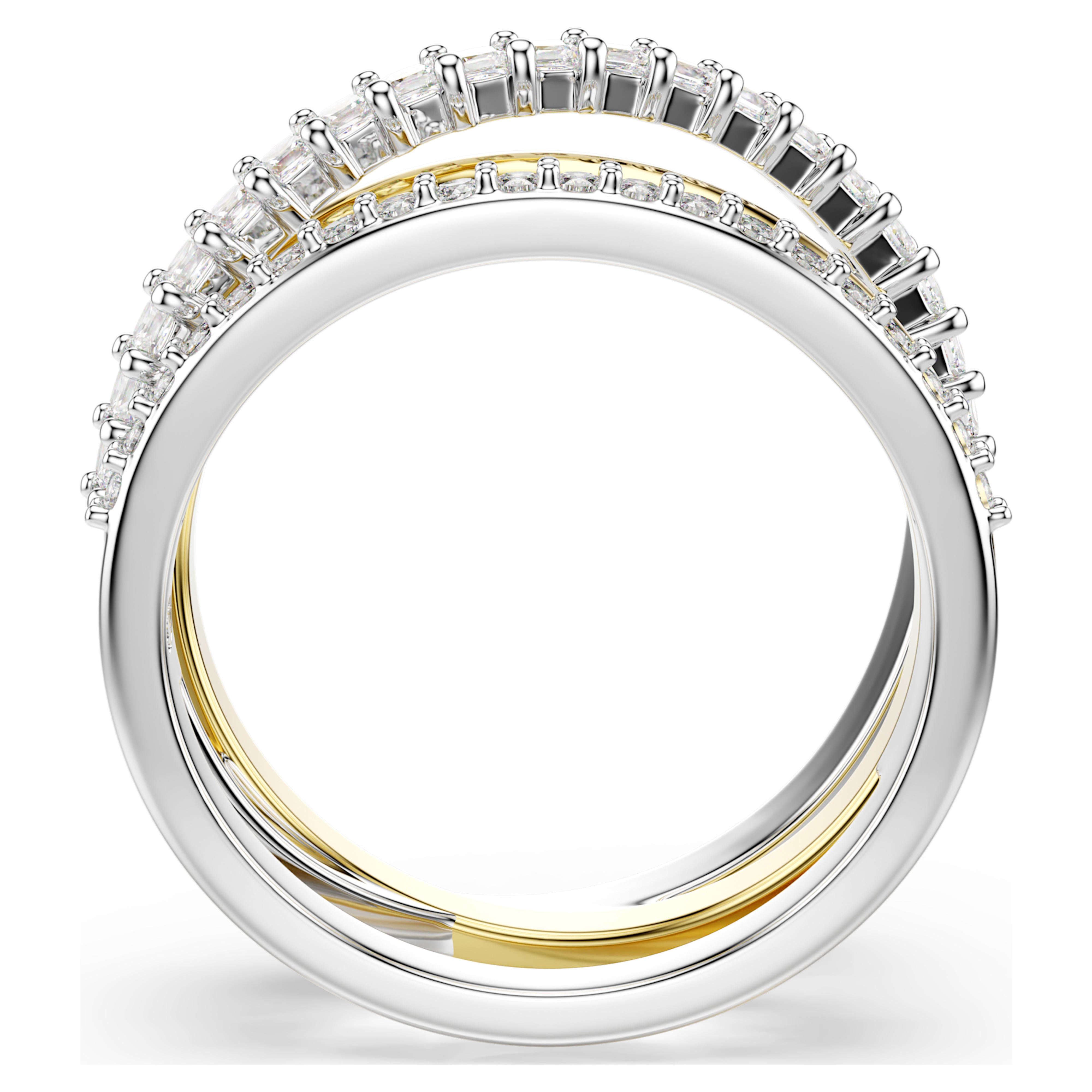 White Hyperbola Women's Ring Mix of Metals – Swarovski