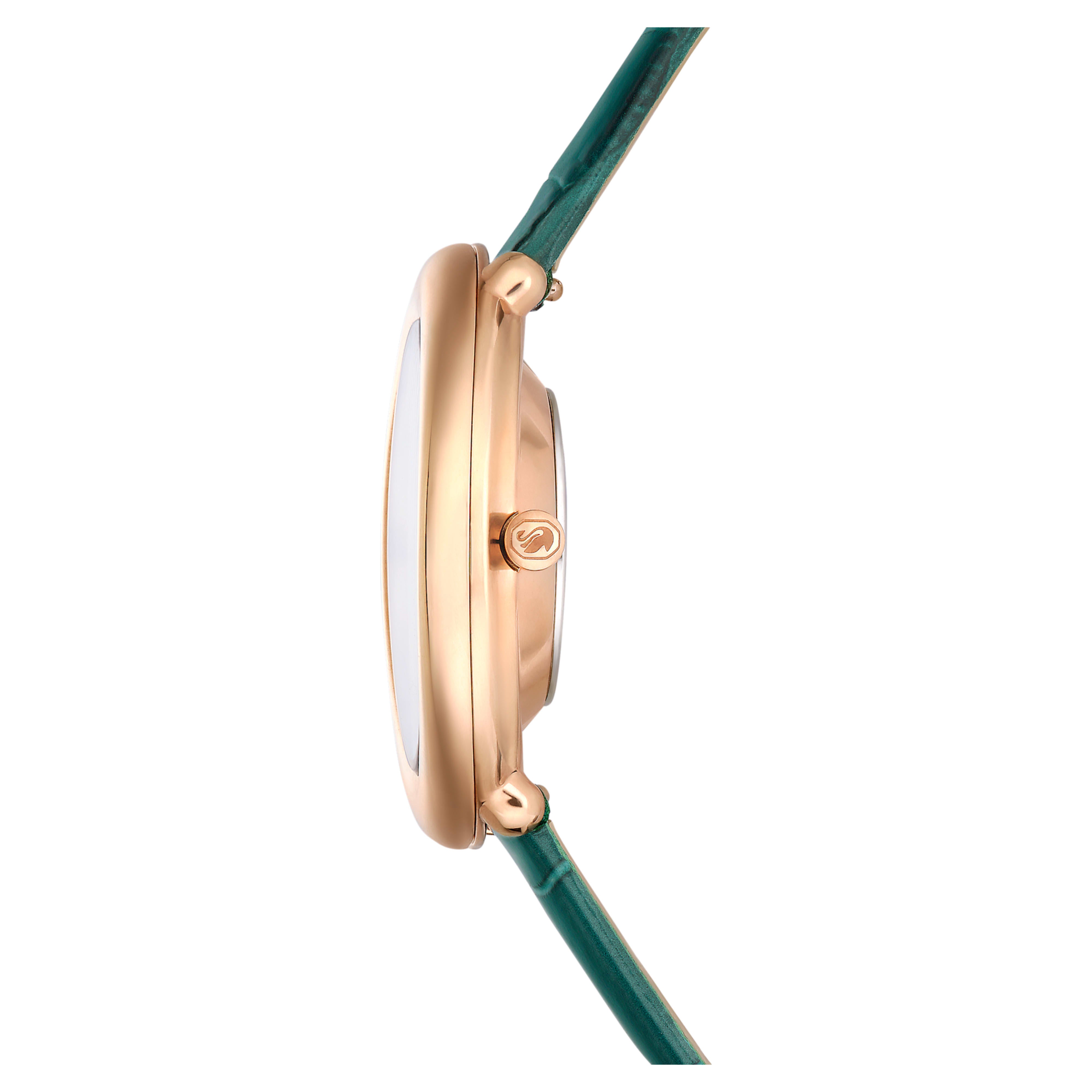 Montre Imber Oval cuir vert or rosé – Swarovski
