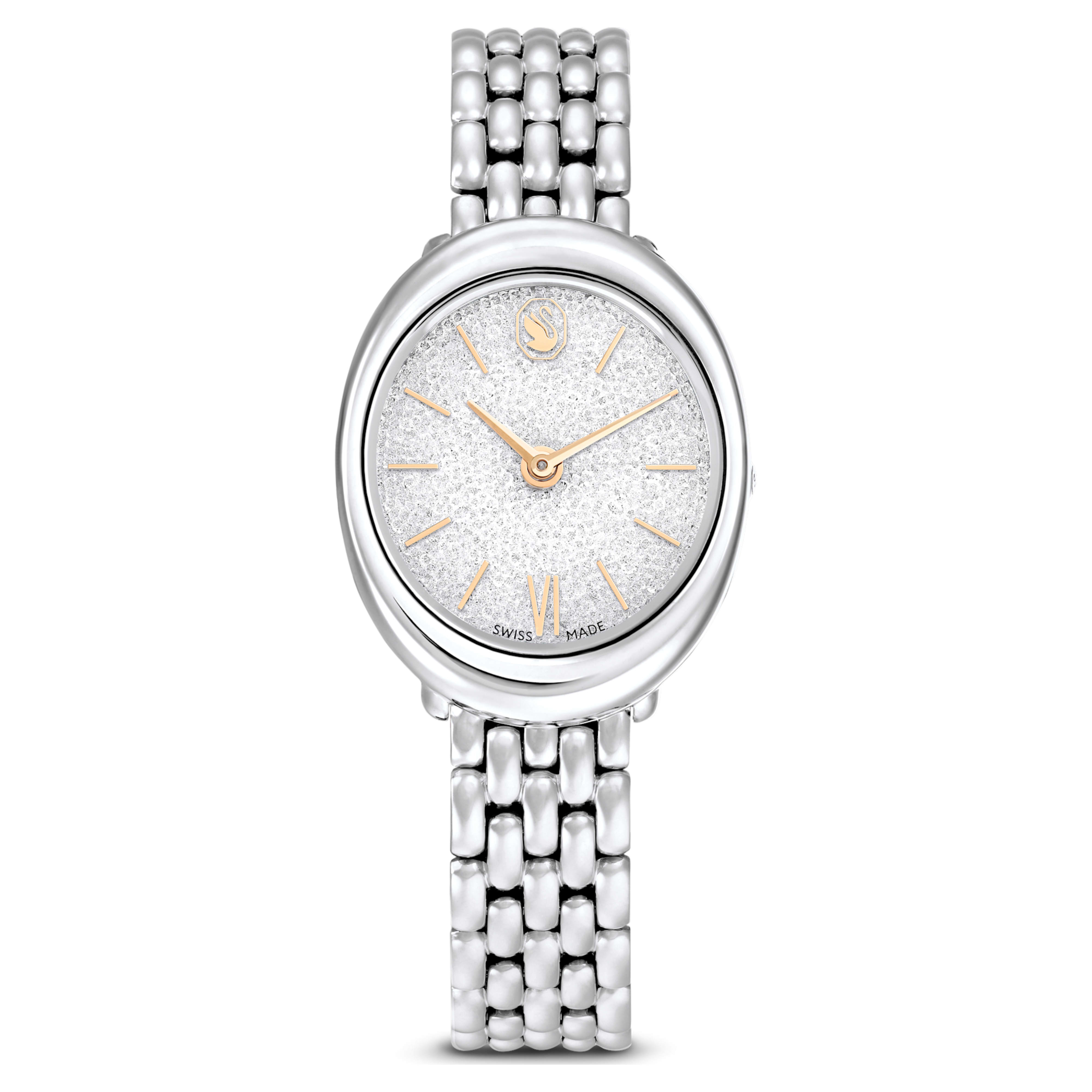 Imber Oval silver crystal watch – Swarovski