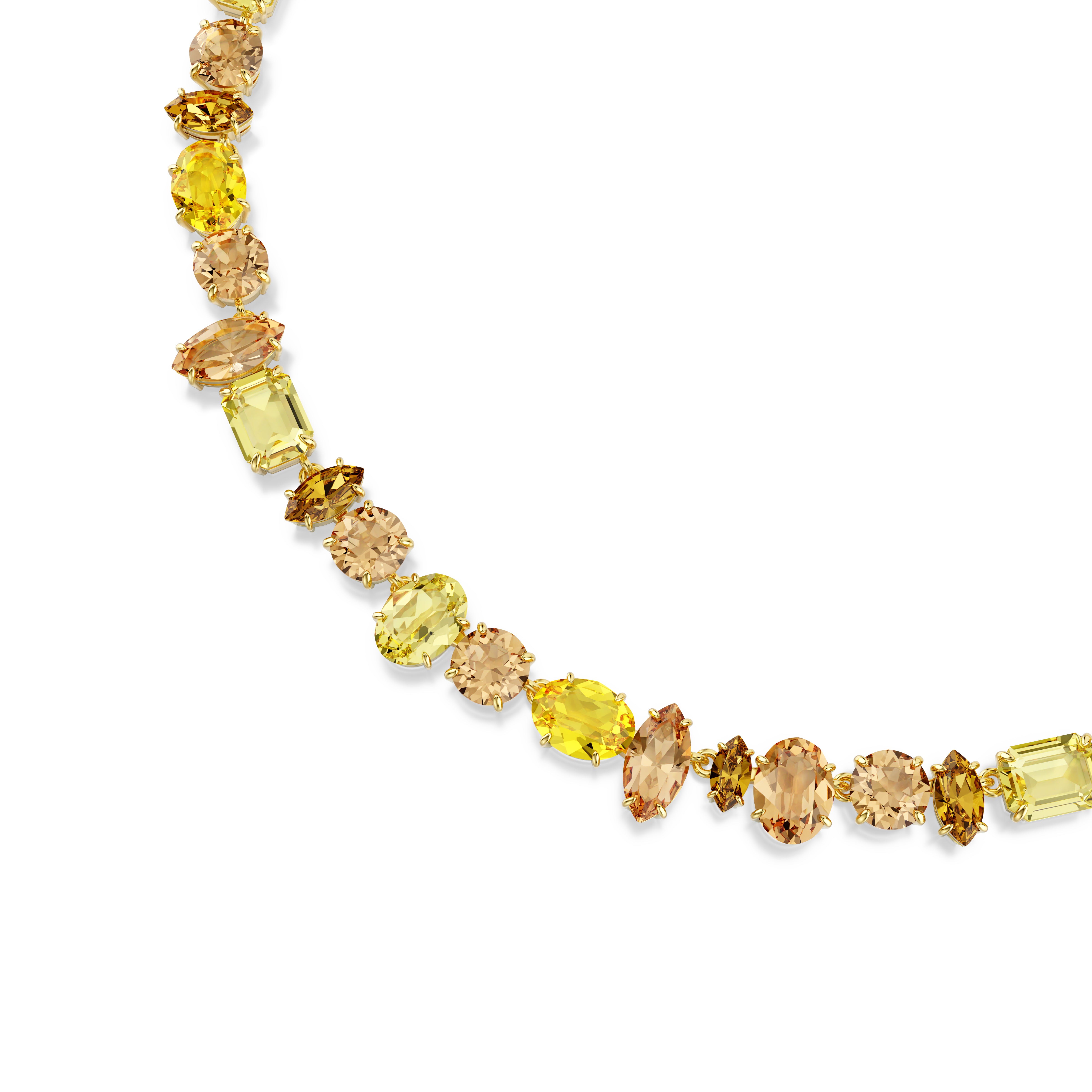 Gema Yellow Gold Tennis Necklace – Swarovski