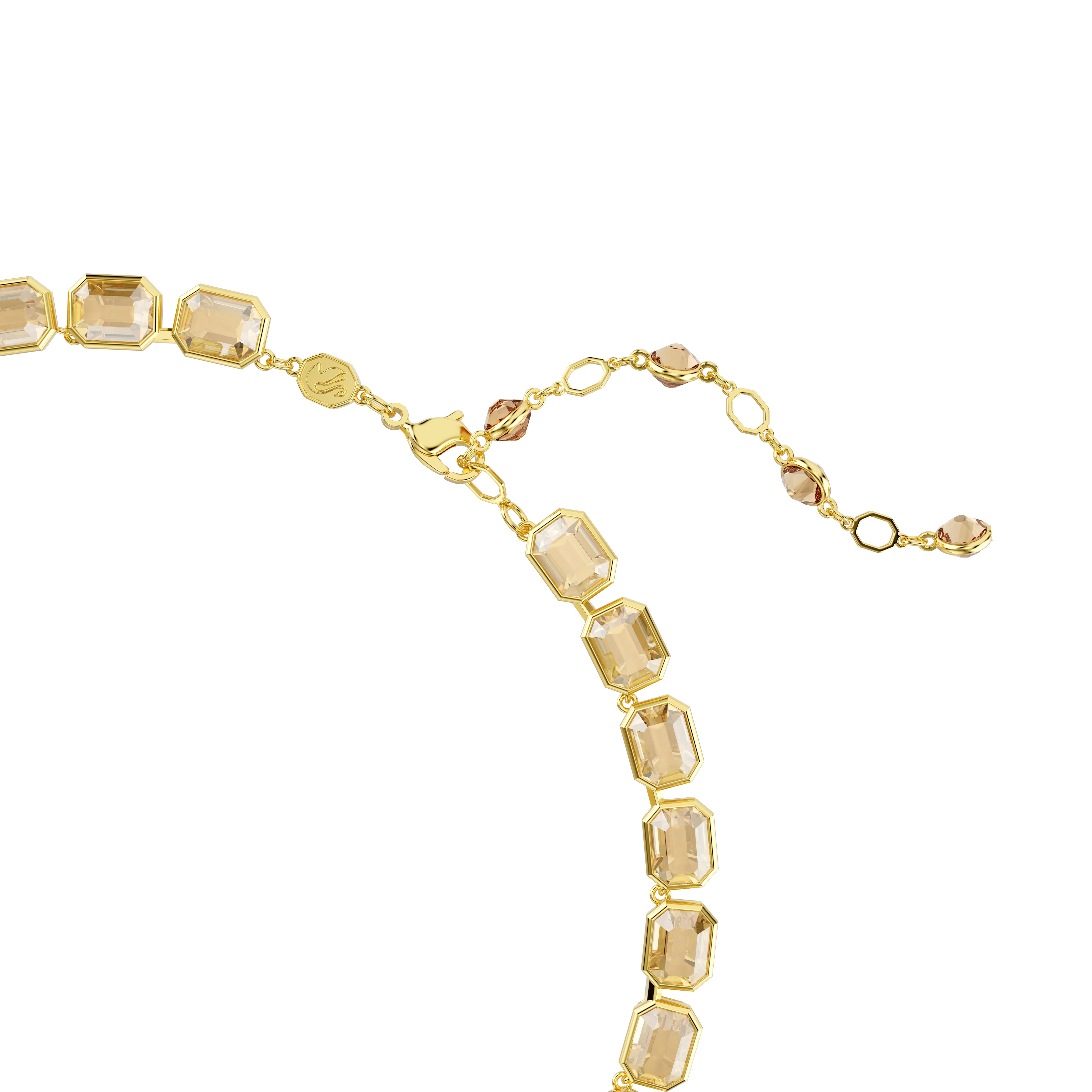 Achteckige Tennis-Halskette Millenia aus Gelbgold – Swarovski