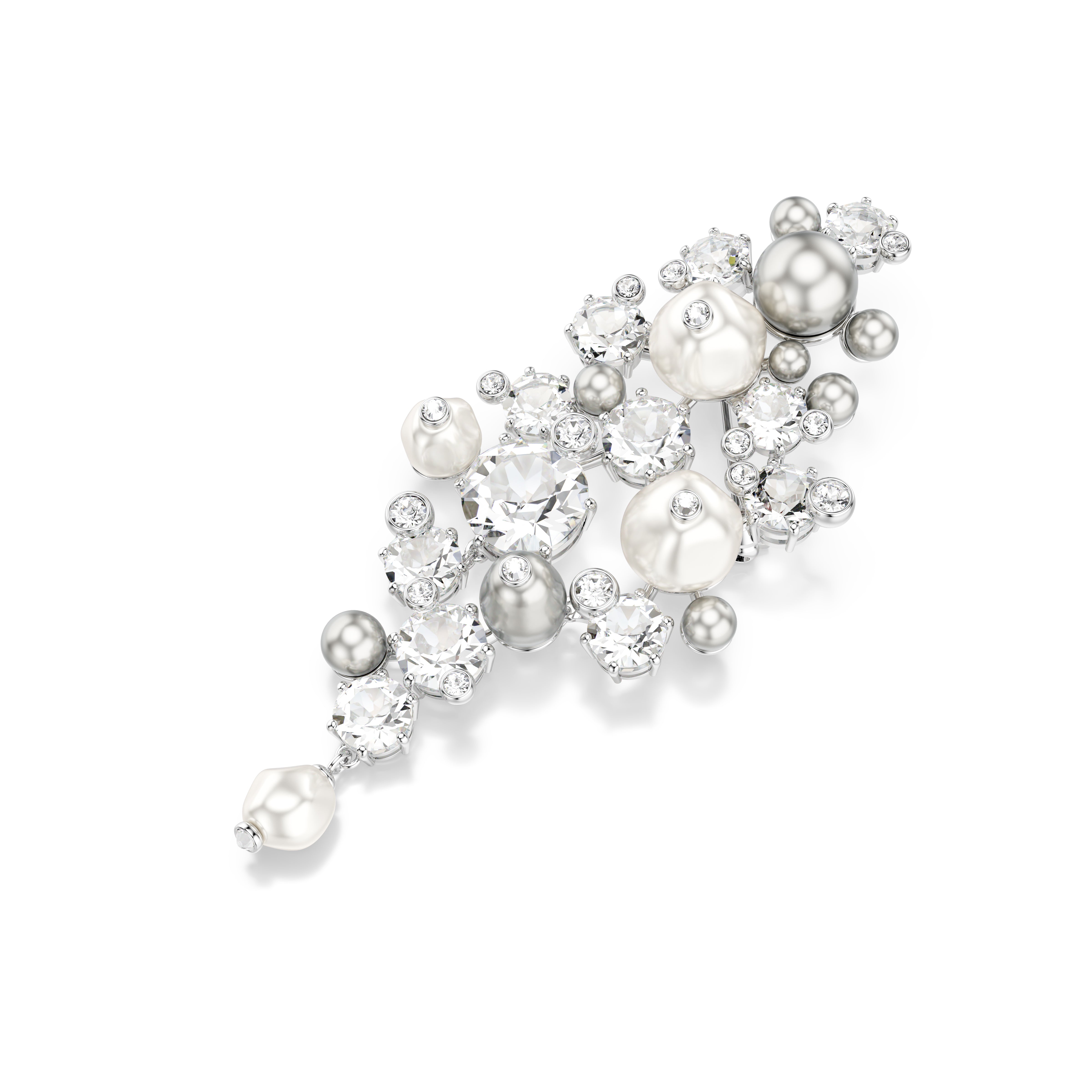 Constella - Pearl - Silver White - Brooch - Swarovski