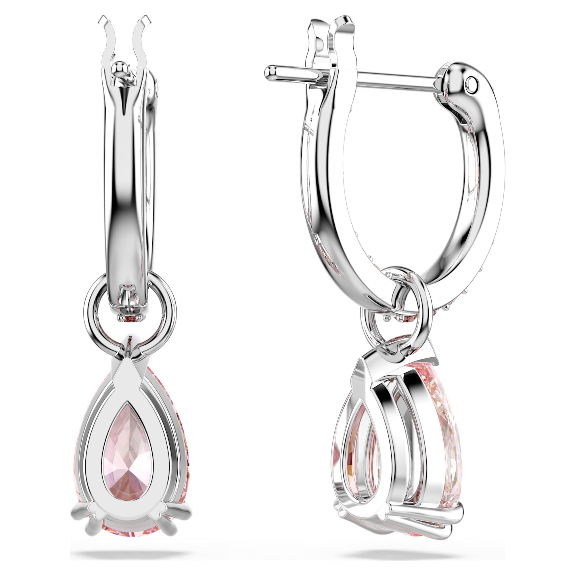 Attract - pear size - silver pink - earrings - swarovski