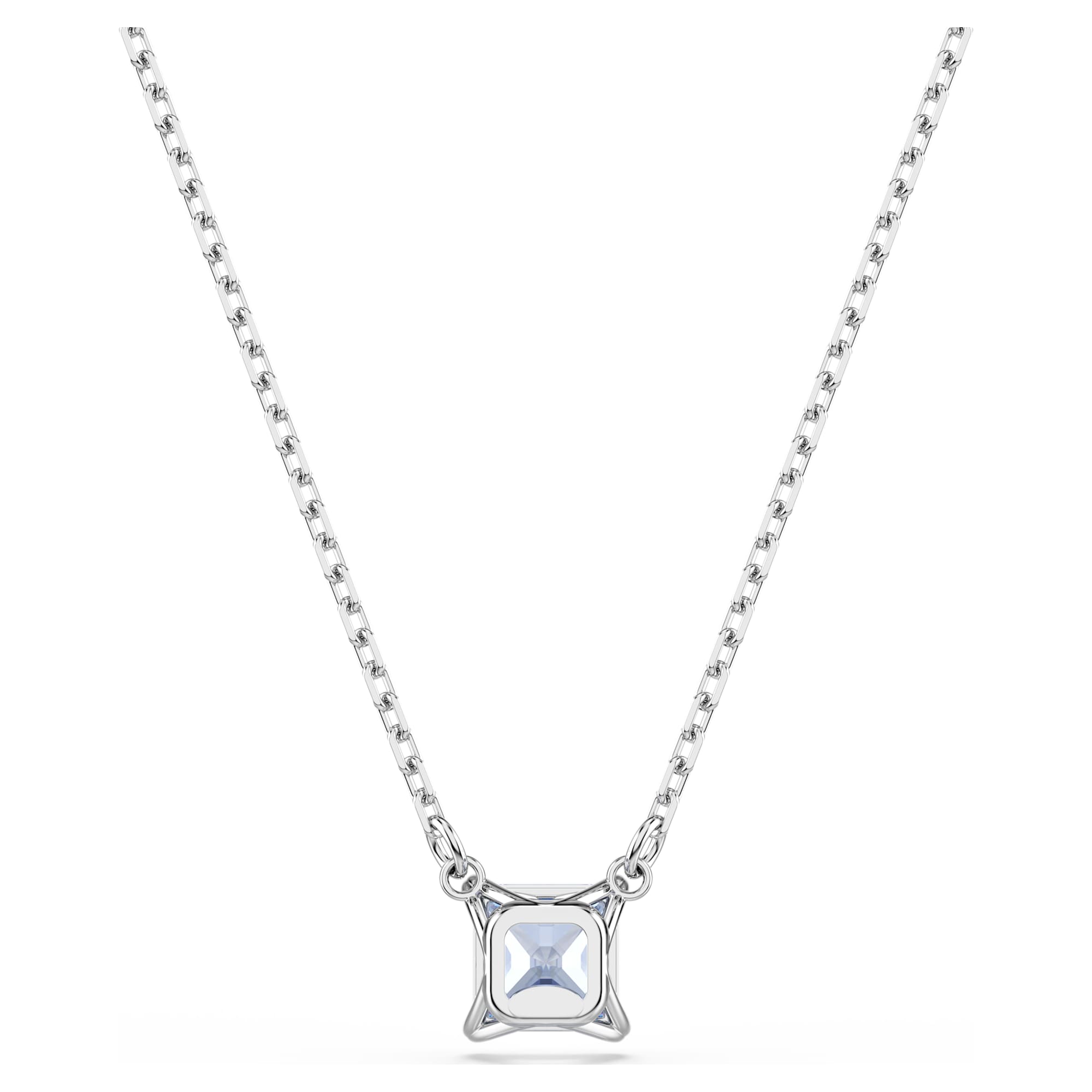 Matrix - Square size - Silver blue - Necklace - Swarovski