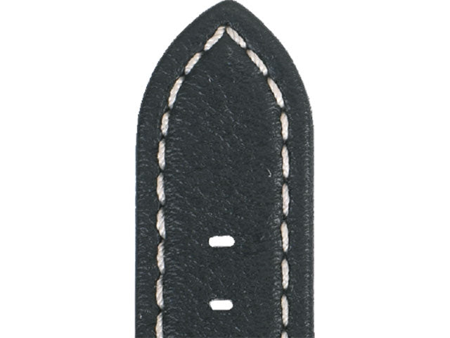 レザー時計ストラップ - アビエーター - ブラック - ロシェット - 20x18mm