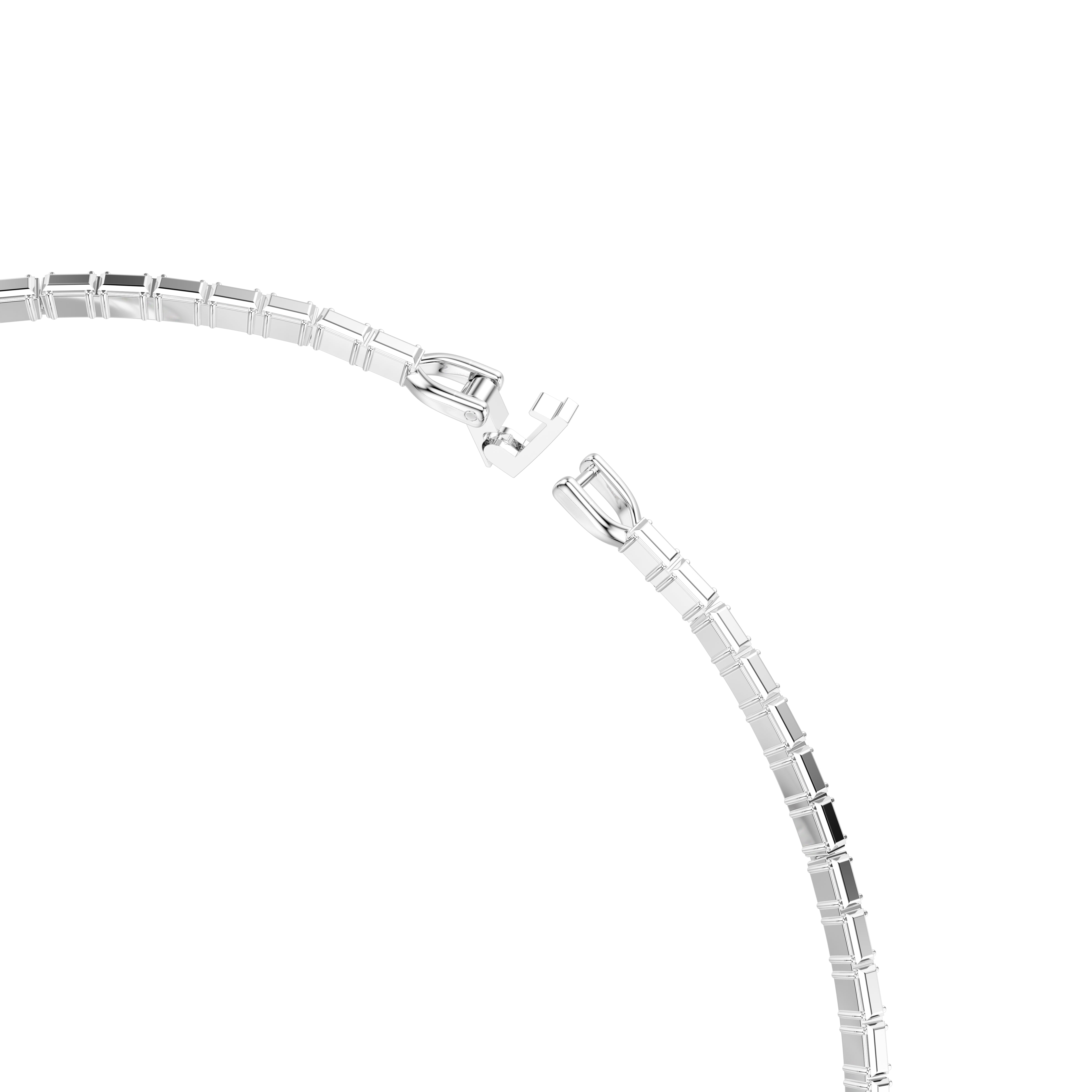 White Silver Matrix Necklace - Baguette size – Swarovski