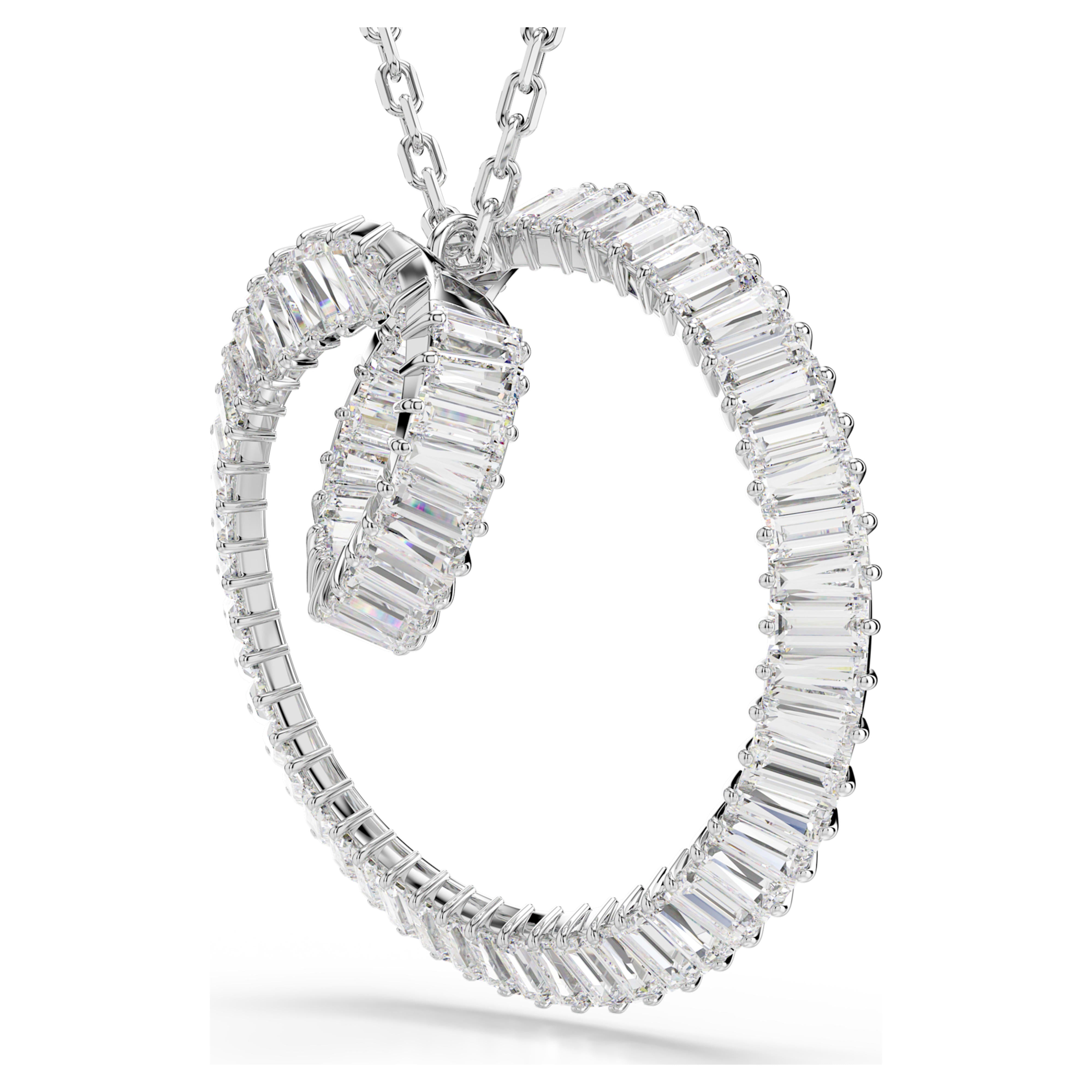 Matrix swirl baguette pendant white – Swarovski