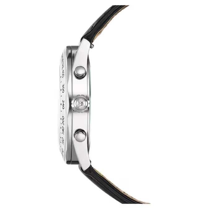 Dextera Tachymeter Stainless Steel Leather Watch – Swarovski