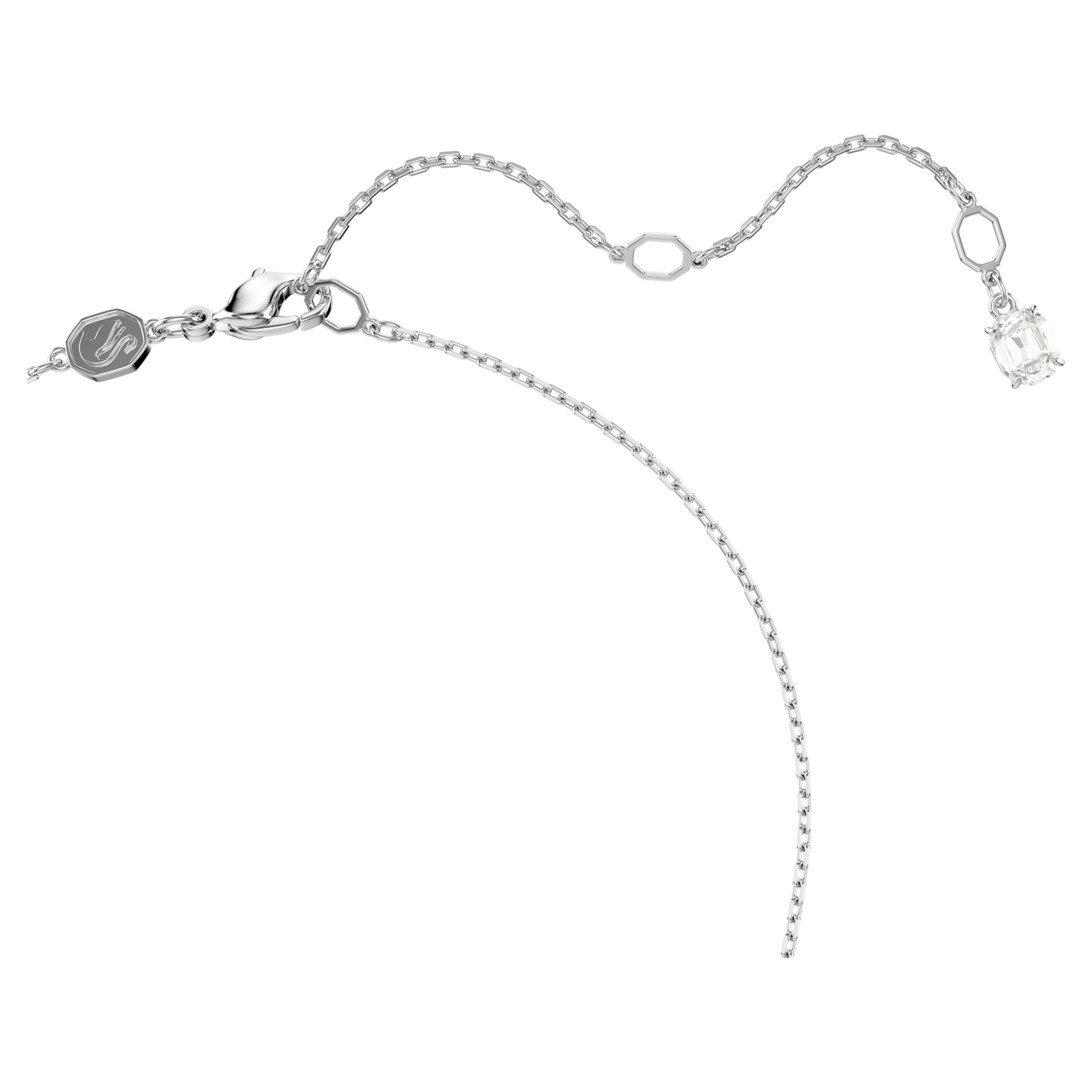 Matrix rhodium-plated baguette knot pendant – Swarovski