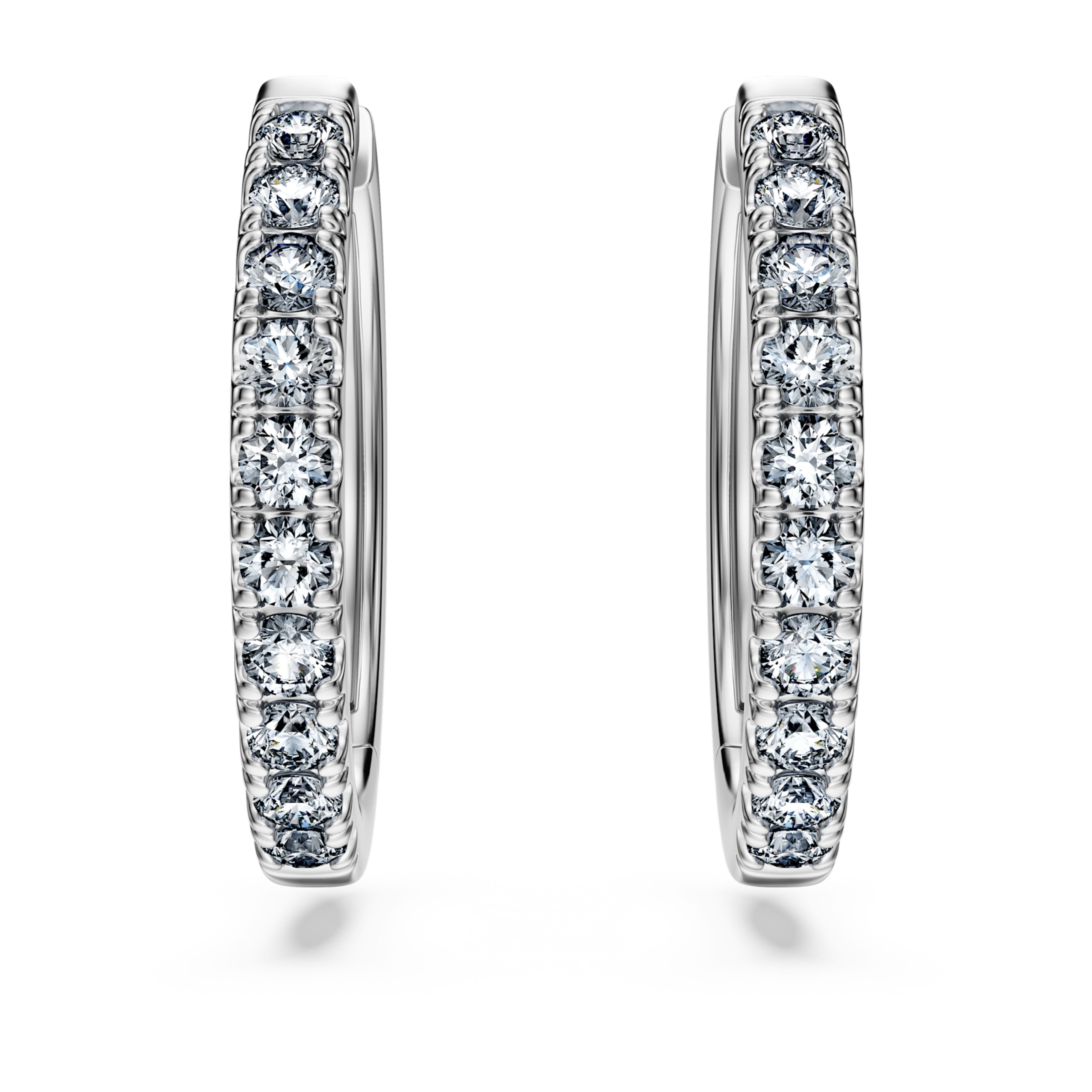 Anneaux d’oreilles Eternity Swarovski argent et diamants 0,5 ct