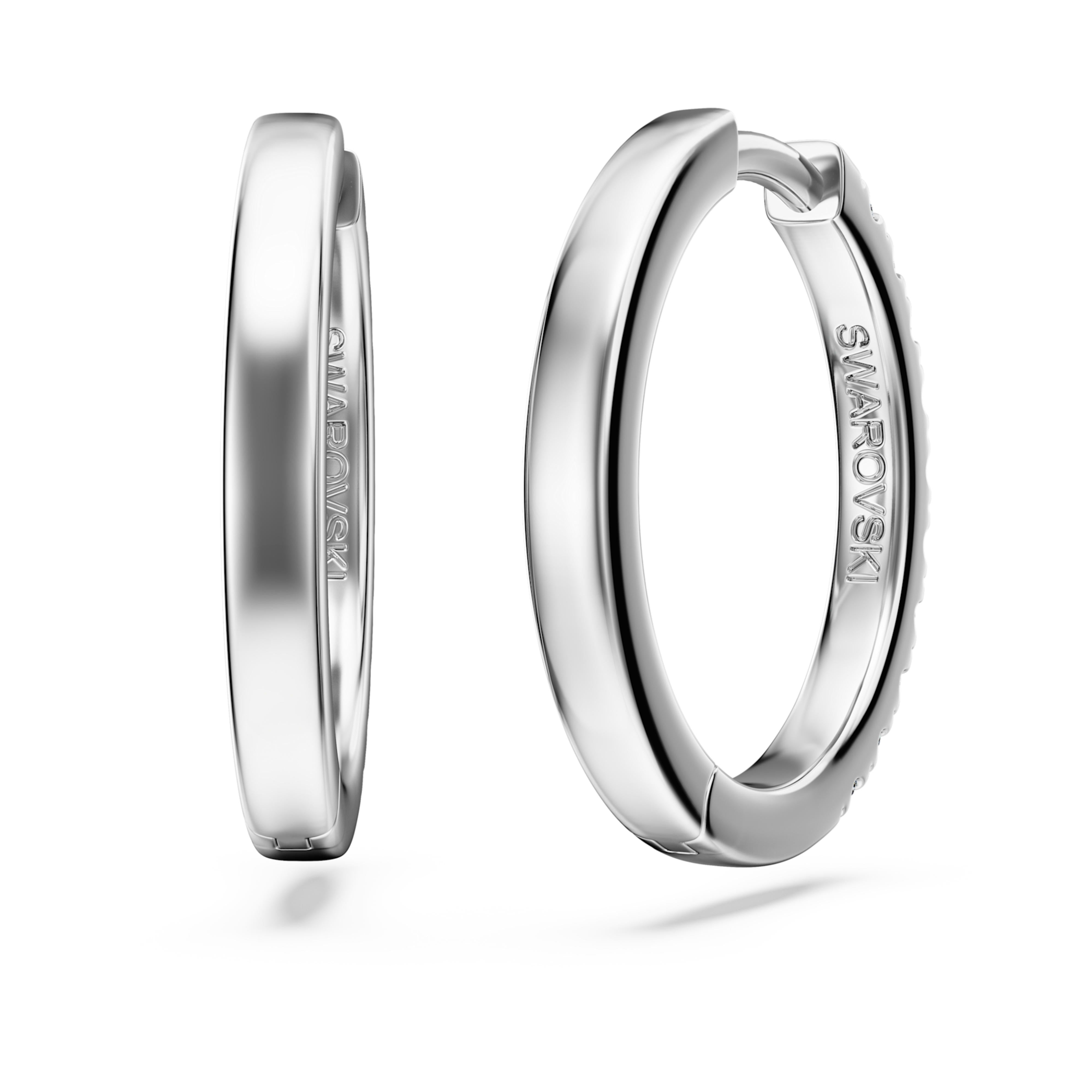 Anneaux d’oreilles Eternity Swarovski argent et diamants 0,5 ct