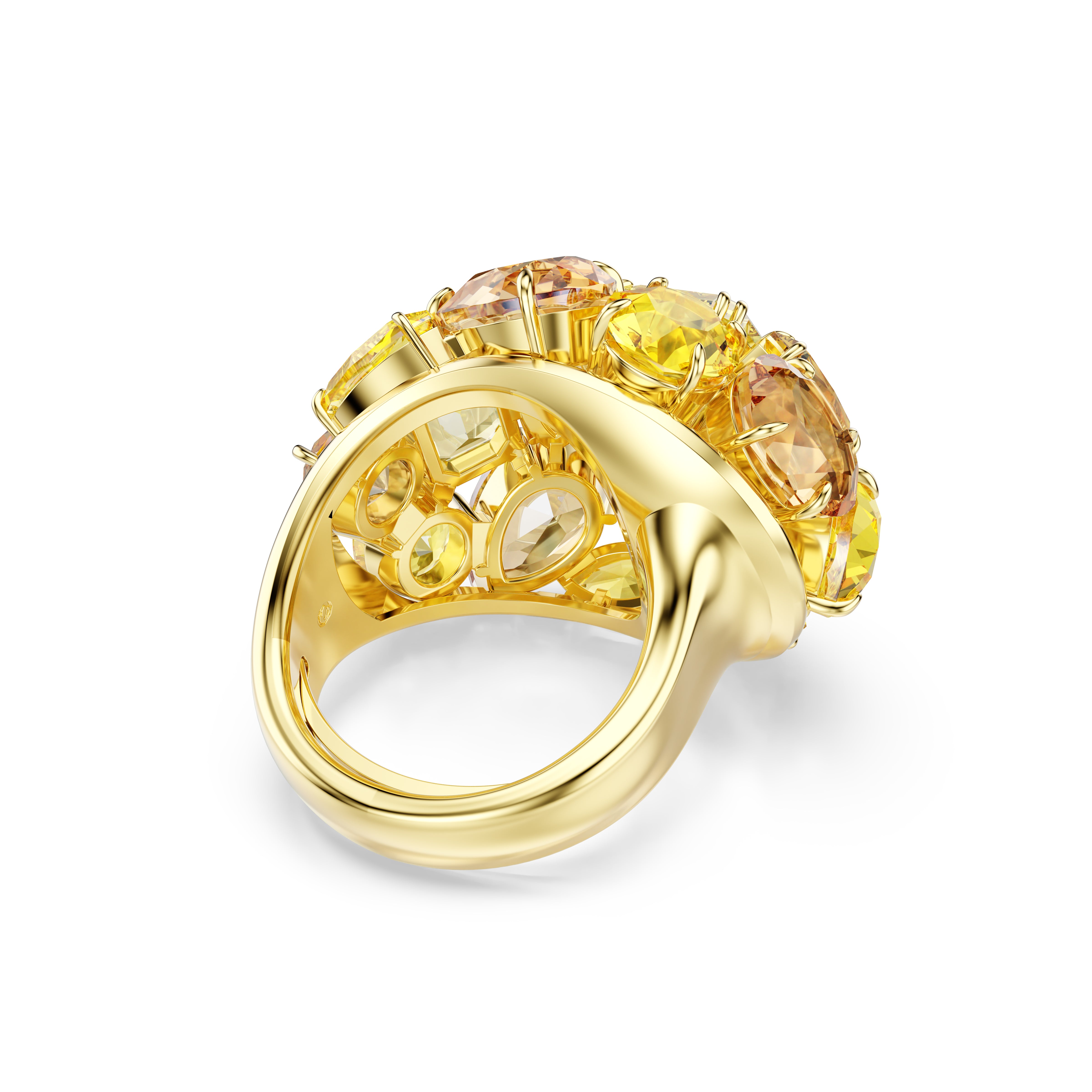 Gema Yellow Gold Cocktail Ring – Swarovski