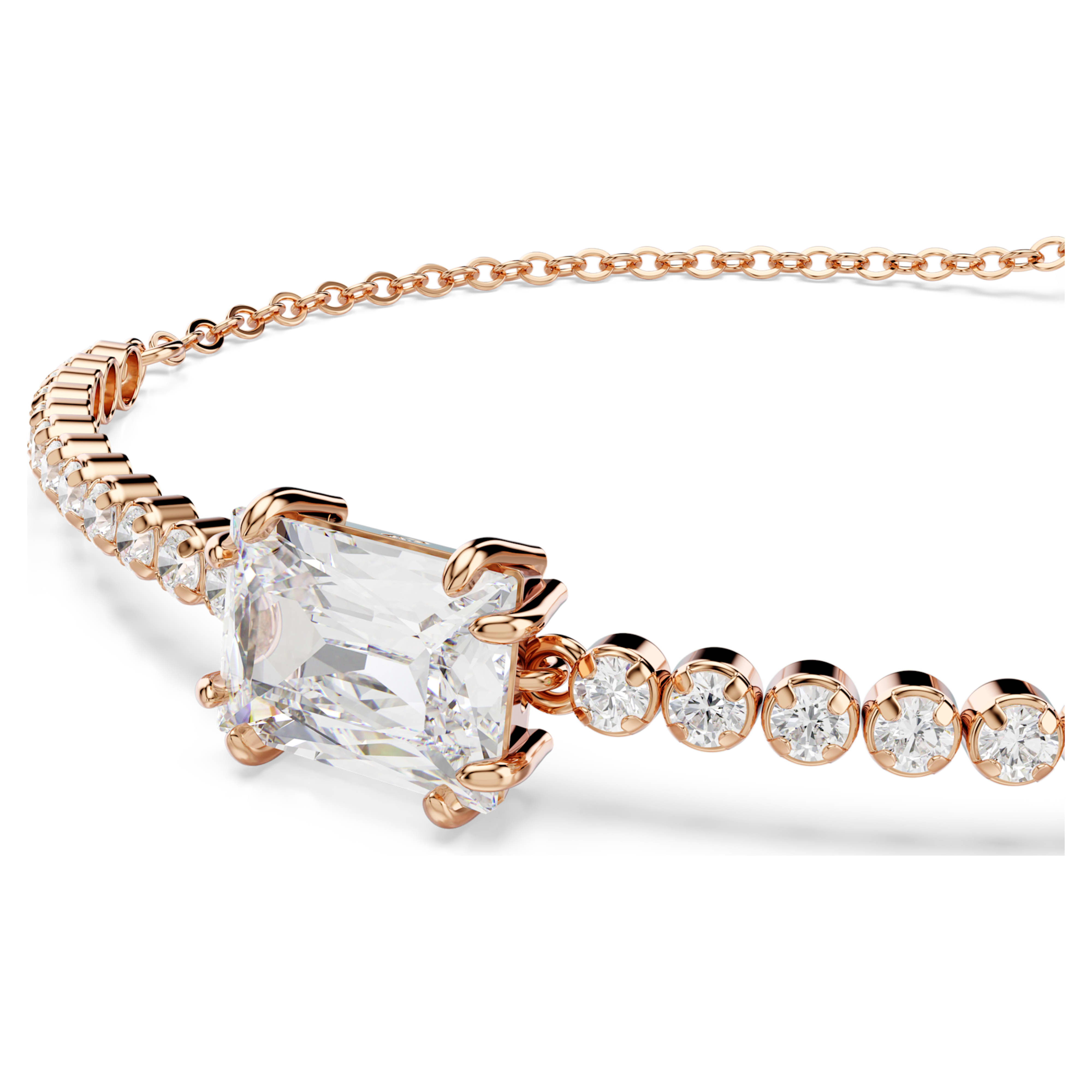 Tennis Matrix bracelet white rose gold – Swarovski