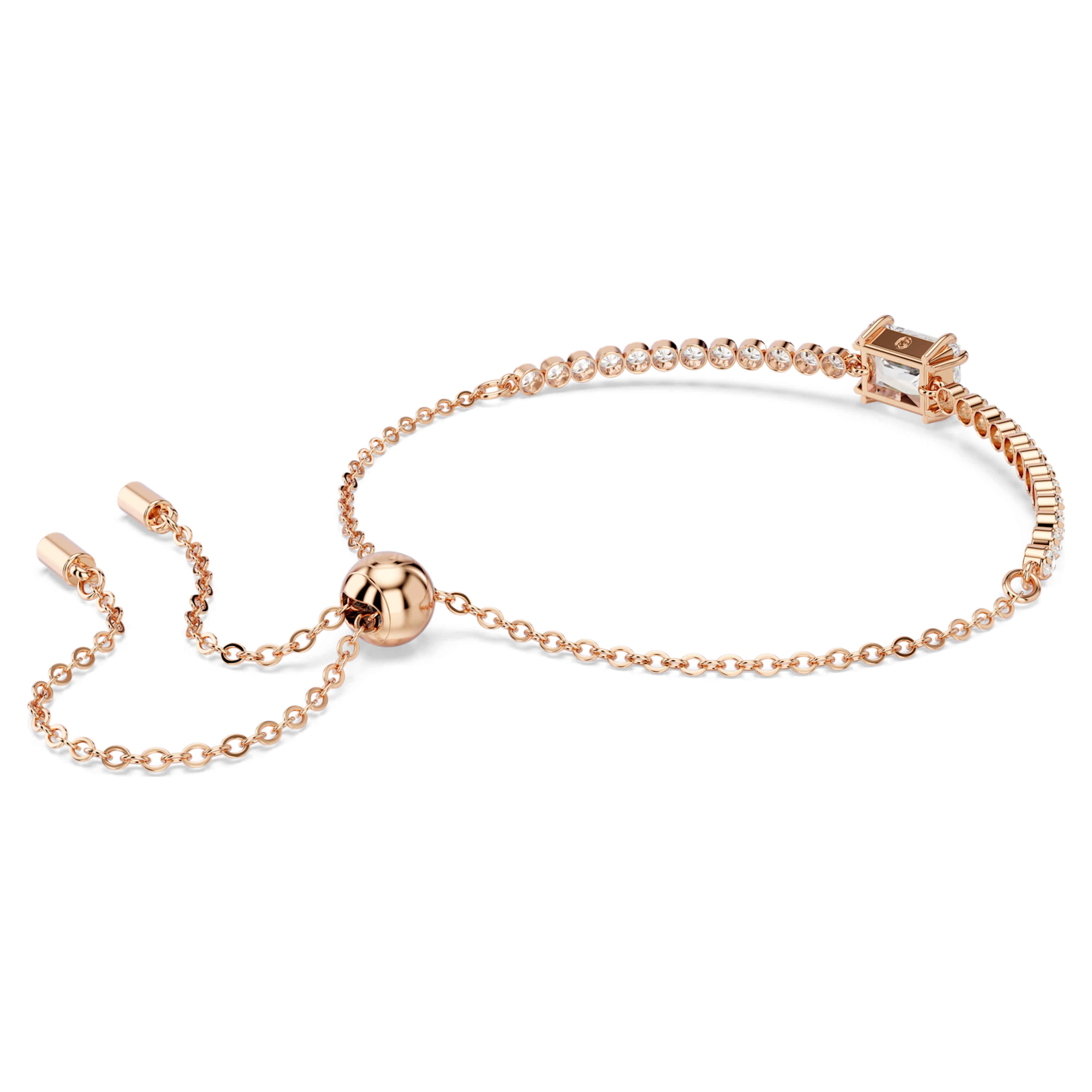 Tennis Matrix bracelet white rose gold – Swarovski