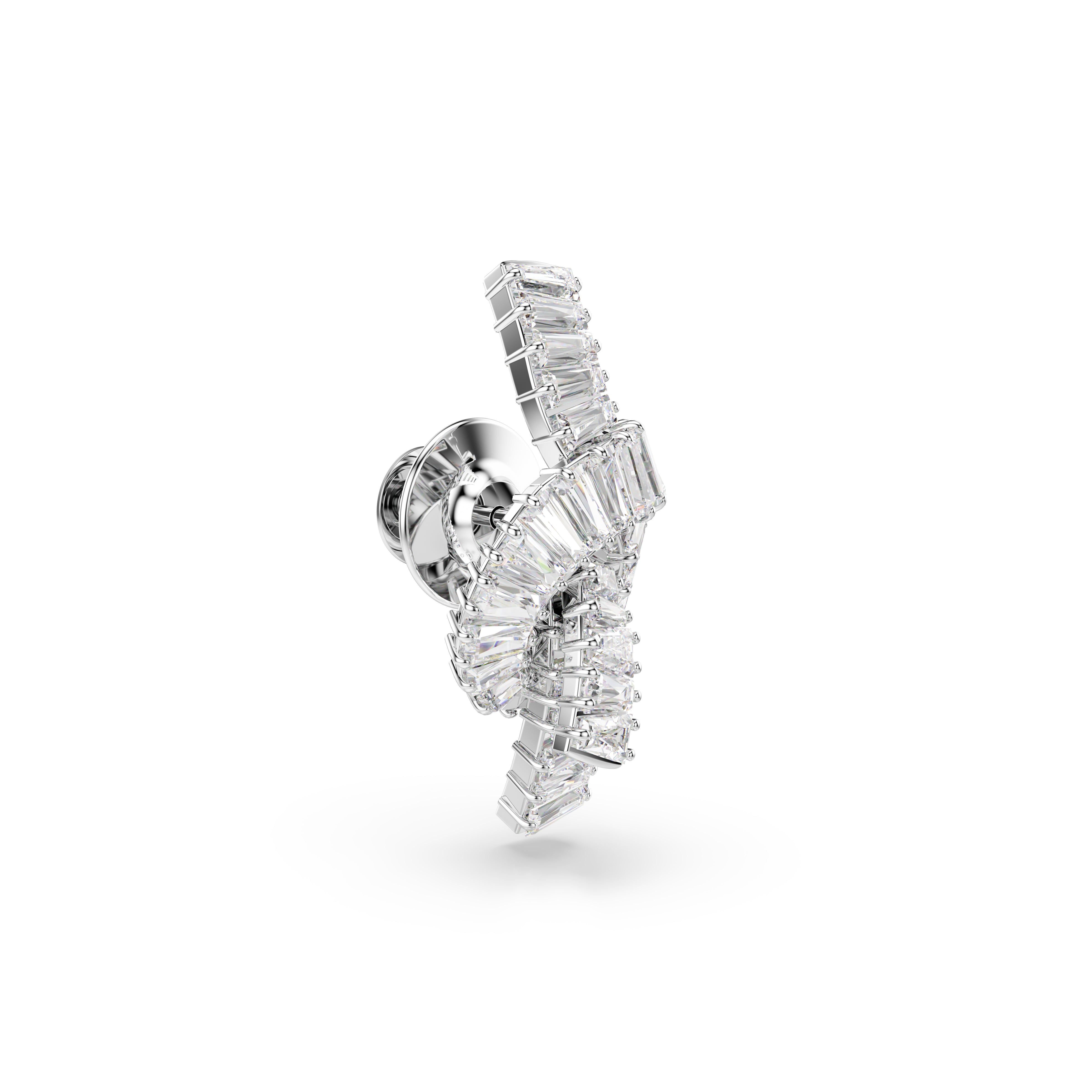 Épingle Swarovski Matrix Nœud Blanc Argenté | Azuline