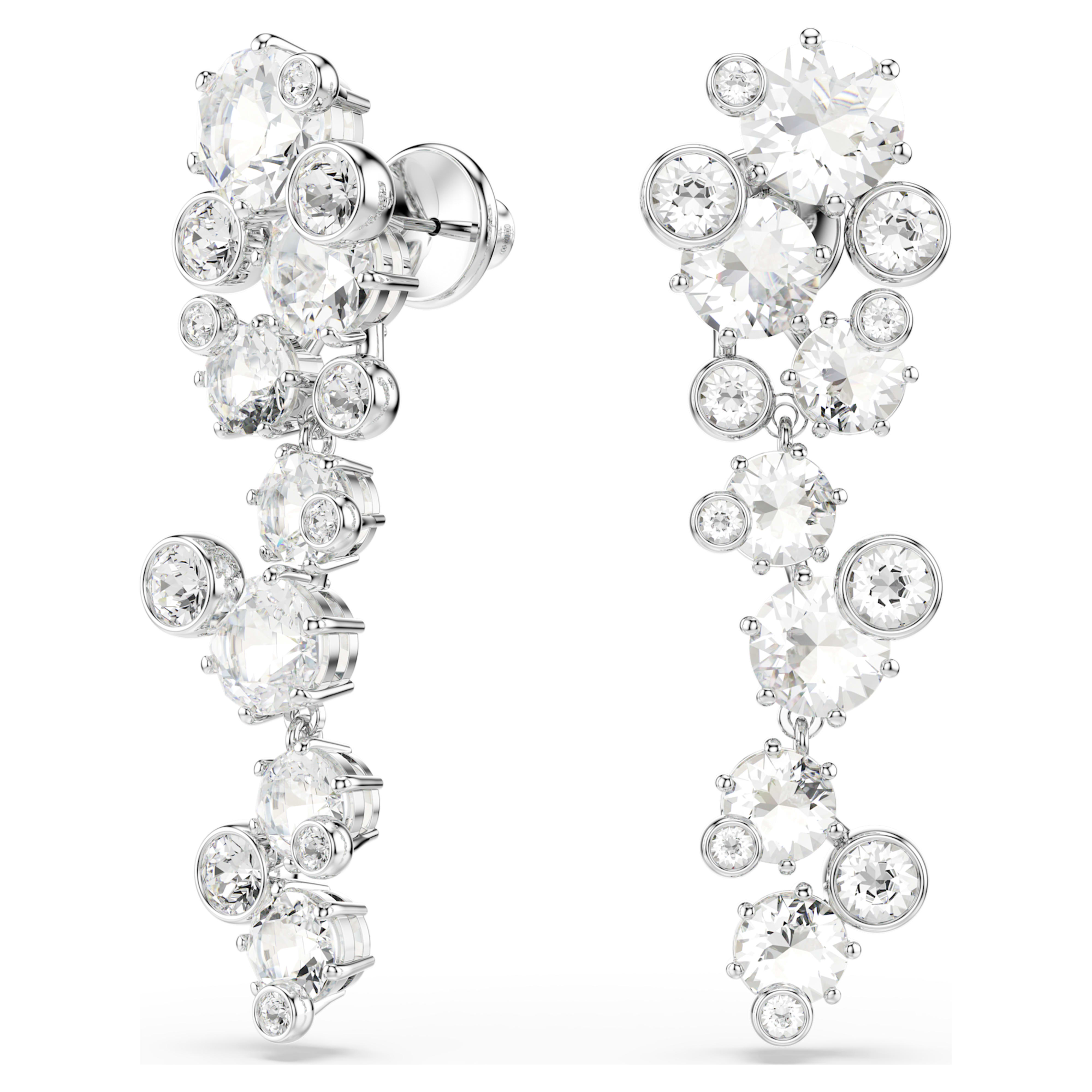 Constella white rhodium-plated pendant earrings – Swarovski