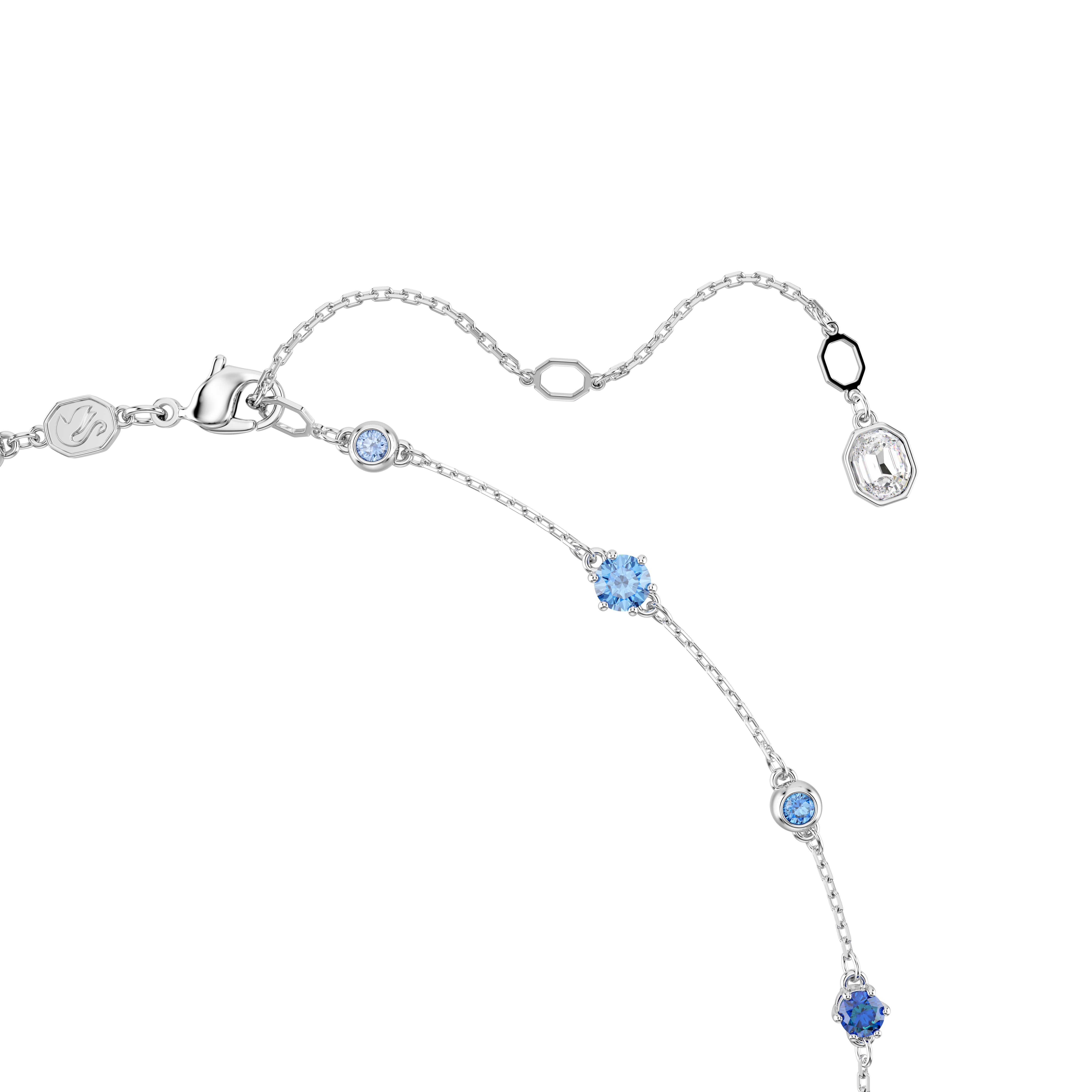 Constella necklace with rhodium-plated blue crystals – Swarovski